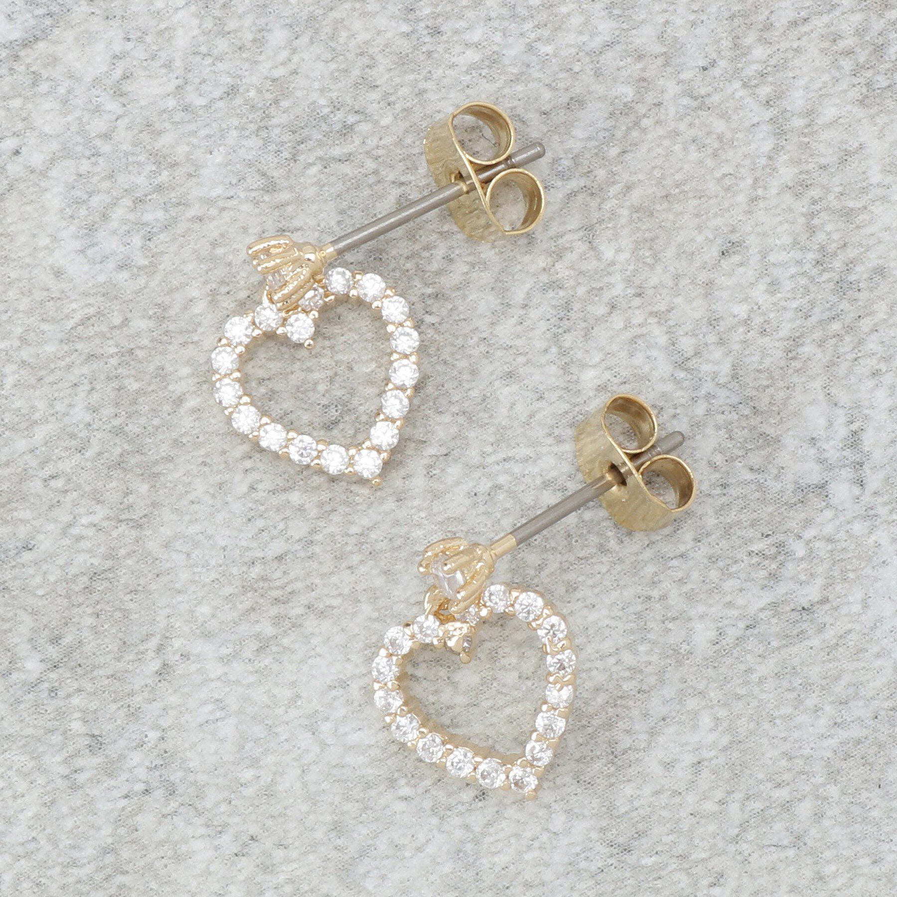 OPAQUE.CLIP「ハートビジューミニピアス」|ピアス|