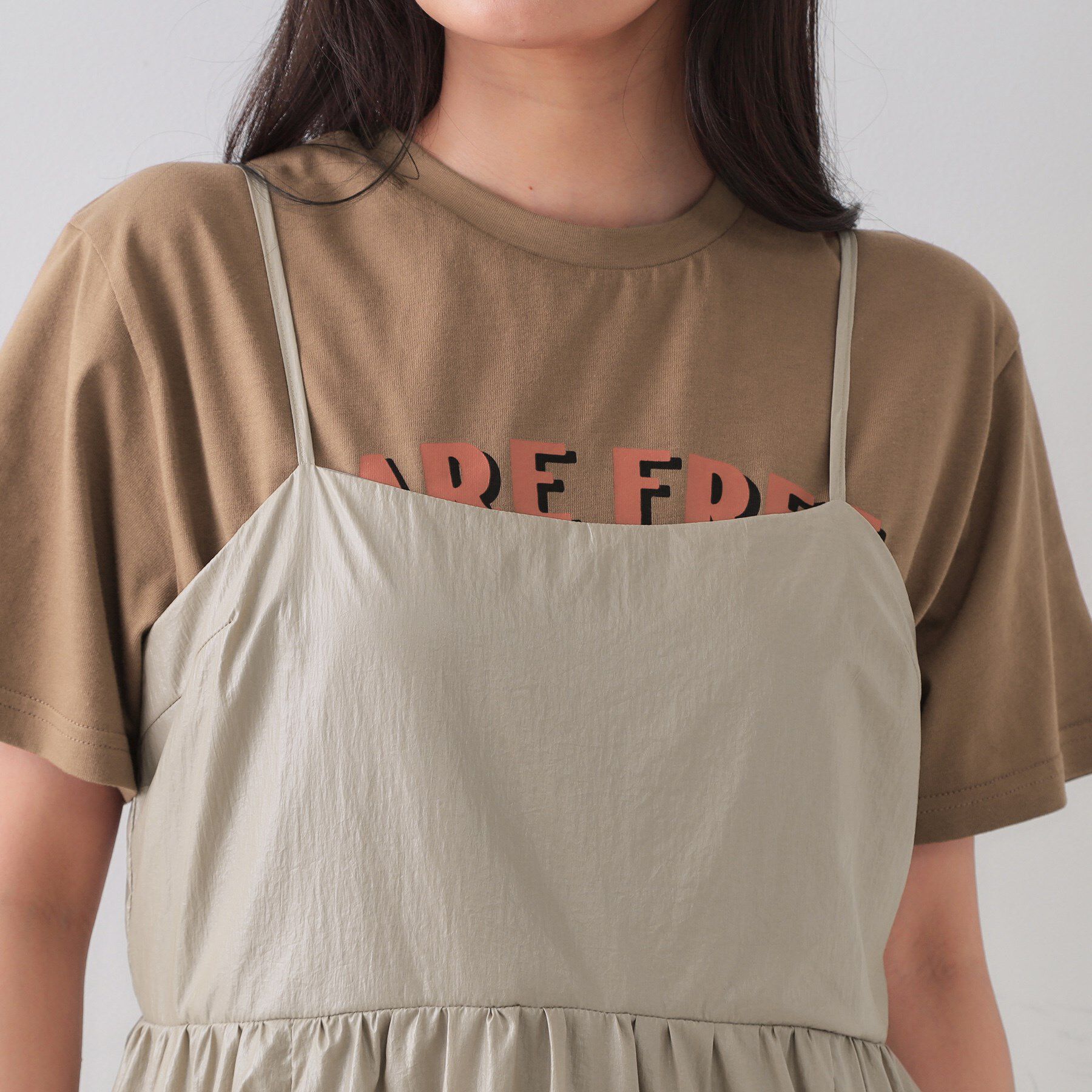 OPAQUE.CLIP「デザインキャミワンピース【洗濯機洗い可】」|ワンピース|