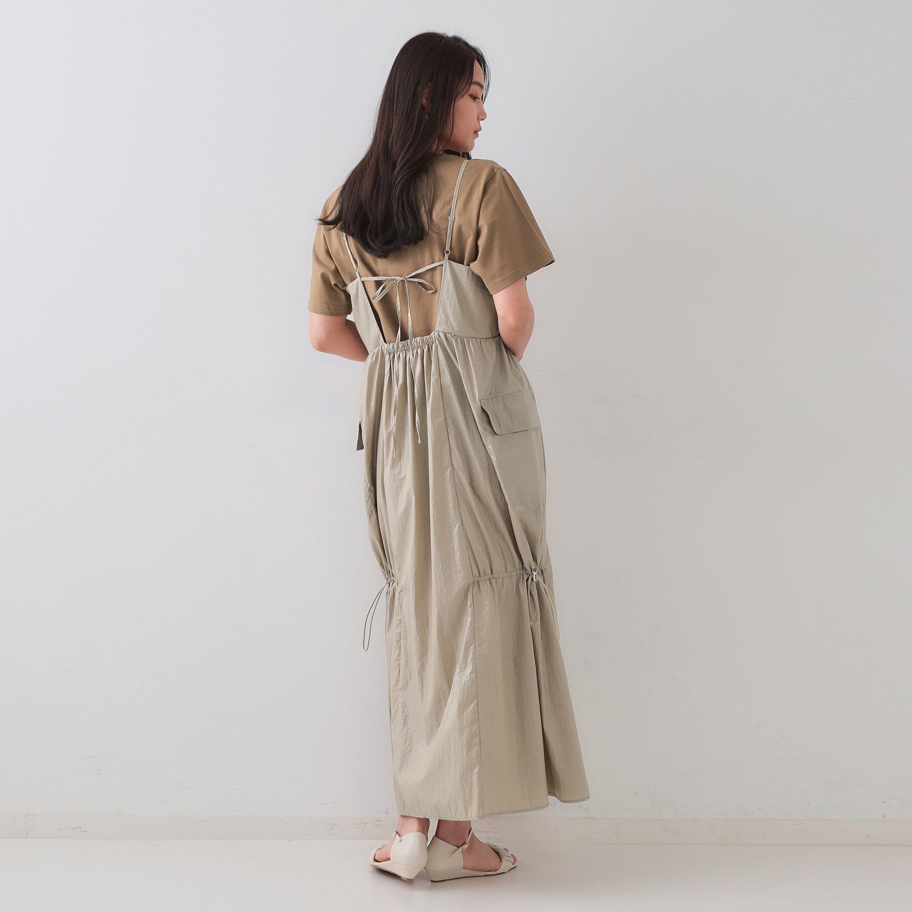 OPAQUE.CLIP「デザインキャミワンピース【洗濯機洗い可】」|ワンピース|