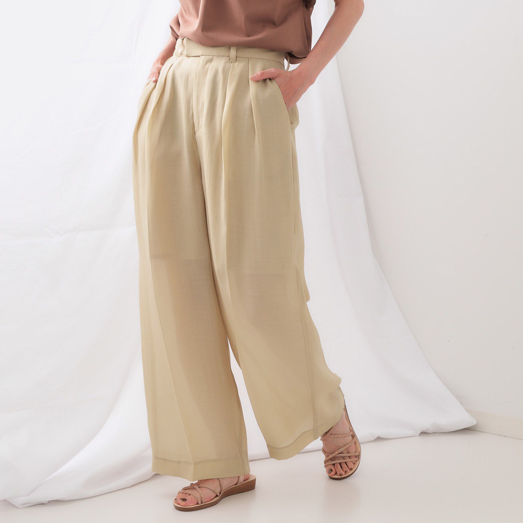 OPAQUE.CLIP「シアータックワイドパンツ【洗濯機洗い可】」|その他|