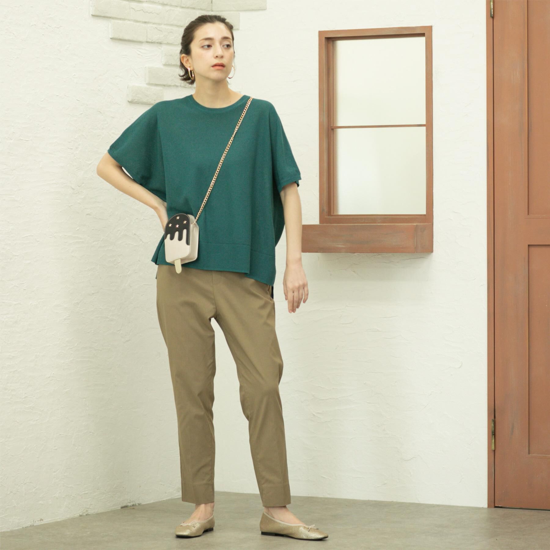 OPAQUE.CLIP「《5色展開/S-LLサイズ》リラクシーメッシュニット【洗濯機洗い可】」|ニット・セーター|