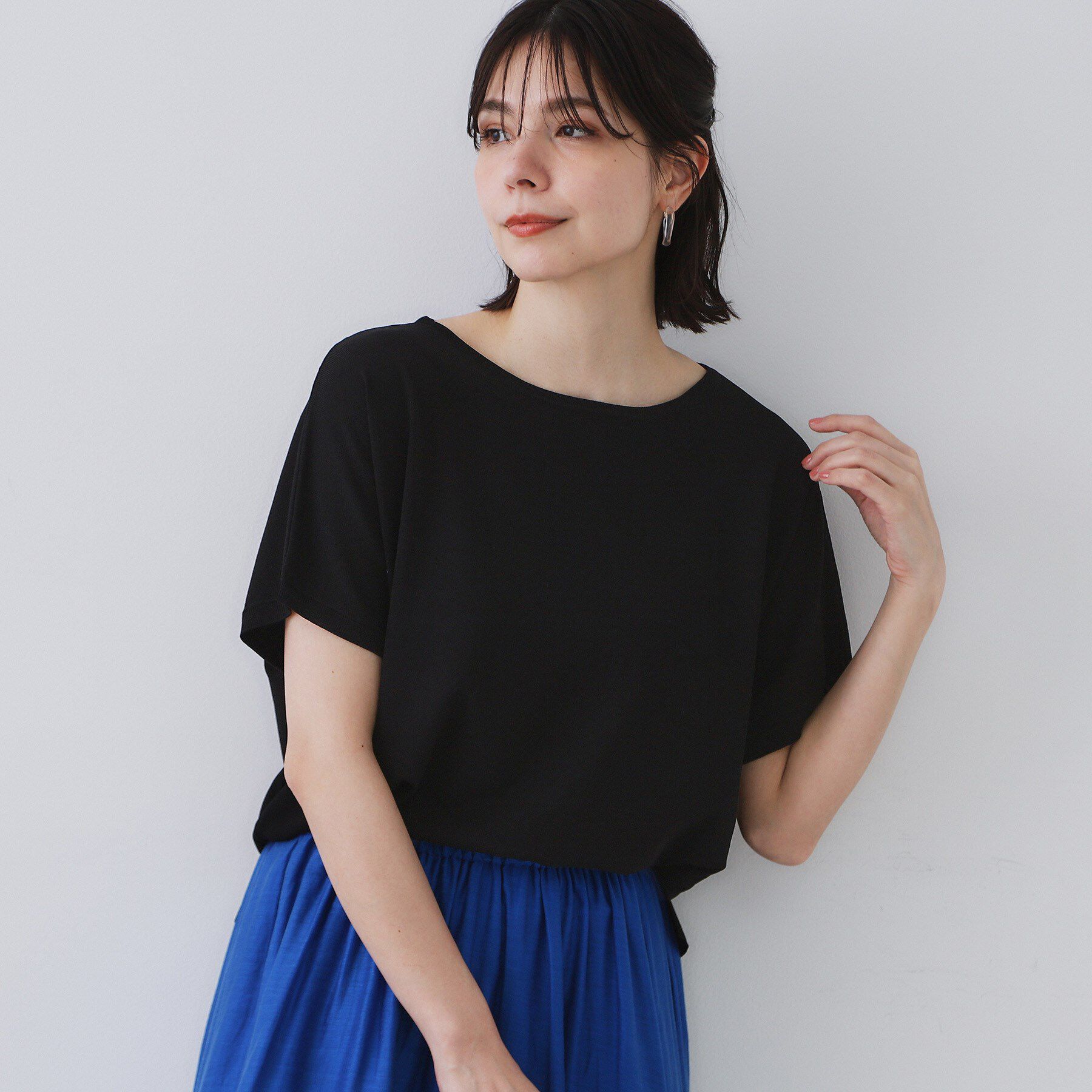 OPAQUE.CLIP「《6色展開/S-LLサイズ》ドルマンスリーブニット【UV/接触冷感/洗濯機洗い可/抗ピル】」|ニット・セーター|