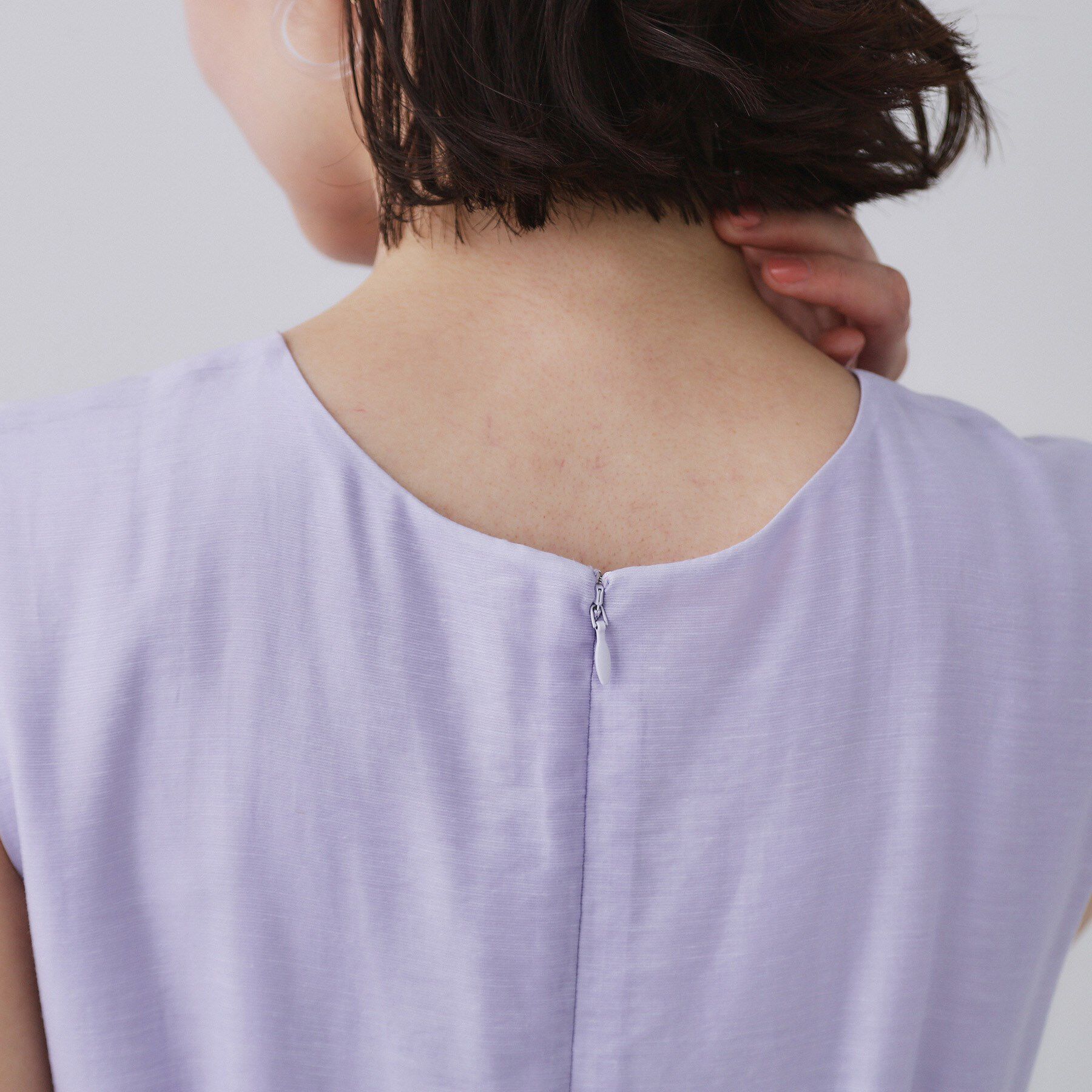 OPAQUE.CLIP「麻混シアーギャザーティアードワンピース【洗濯機洗い可】」|ワンピース|