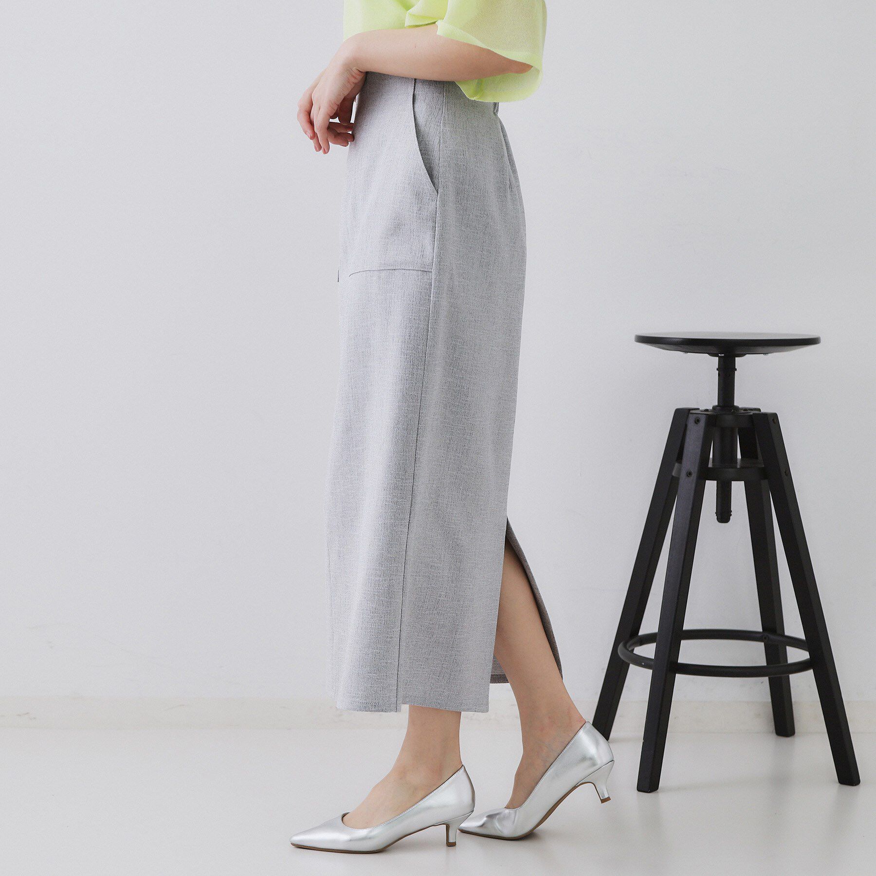 OPAQUE.CLIP「《美人百花掲載》ストレッチリネンライクタイトスカート【洗濯機洗い可】」|スカート|