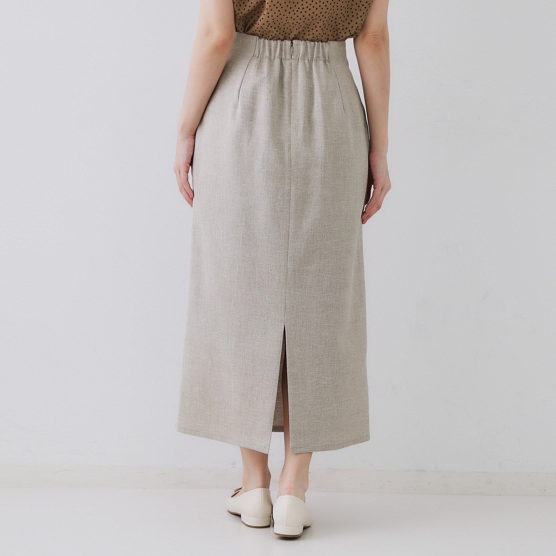 OPAQUE.CLIP「《美人百花掲載》ストレッチリネンライクタイトスカート【洗濯機洗い可】」|スカート|