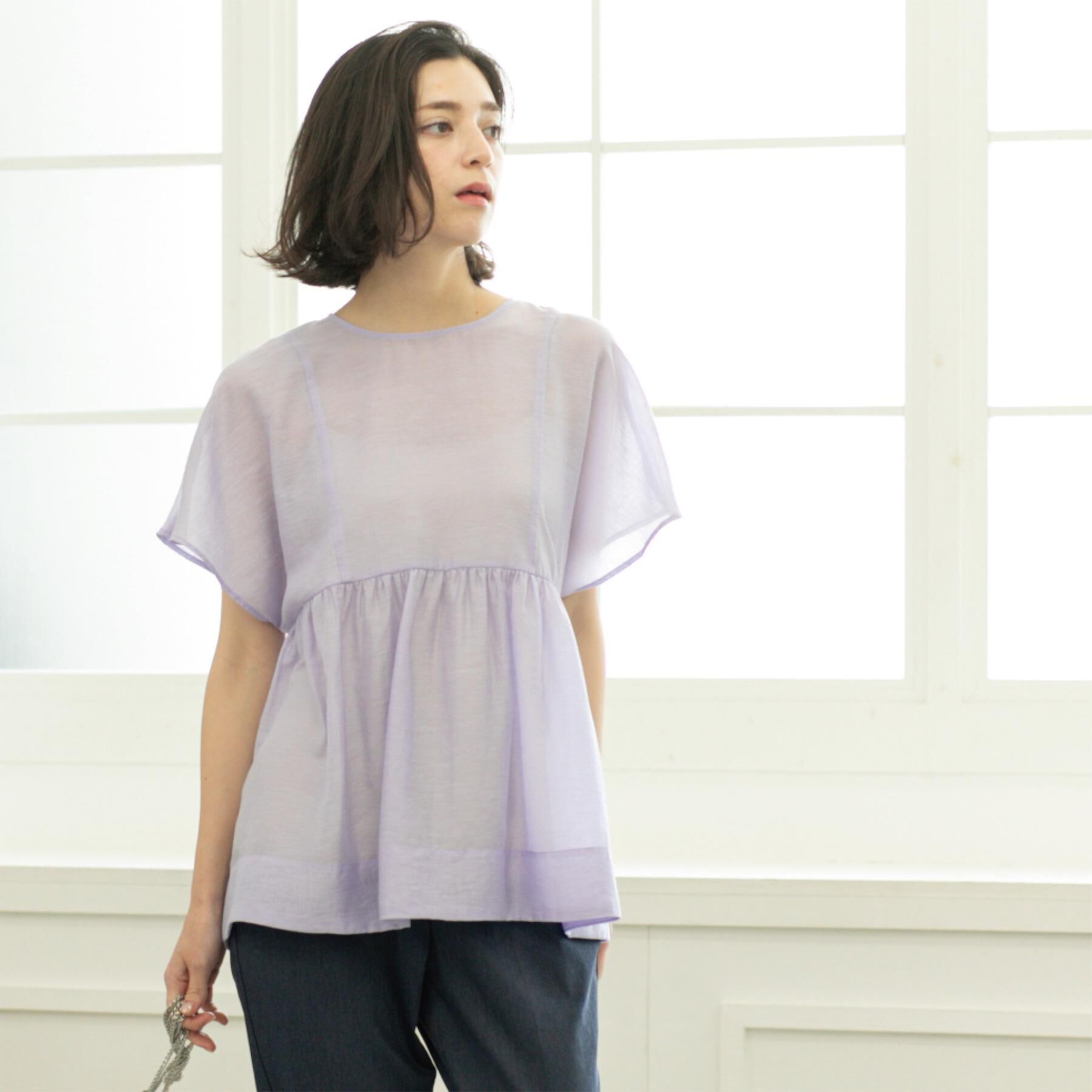 OPAQUE.CLIP「麻混シアーペプラムブラウス【洗濯機洗い可】」|シャツ・ブラウス|