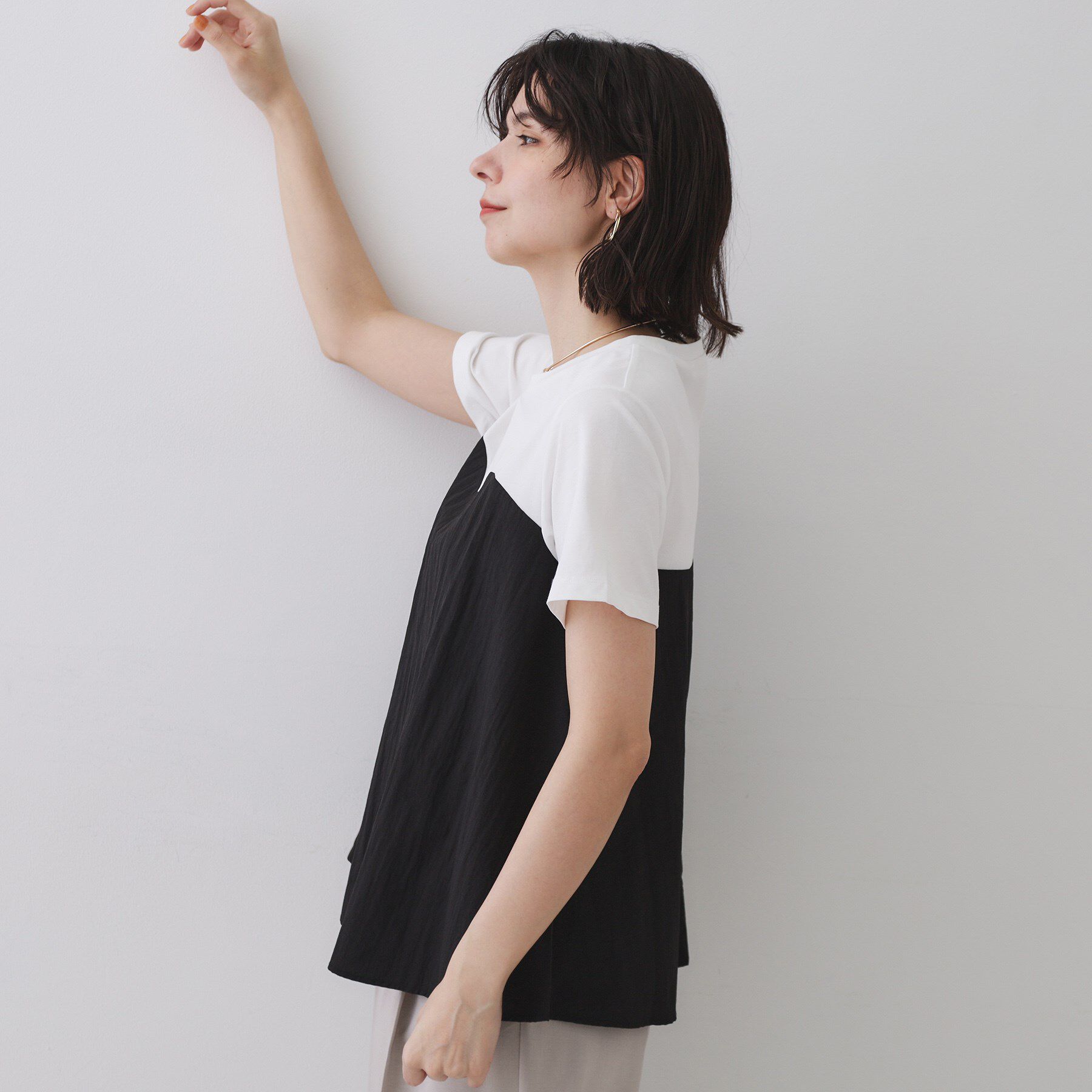 OPAQUE.CLIP「ビスチェドッキングカットソー【洗濯機洗い可】」|Tシャツ・カットソー|