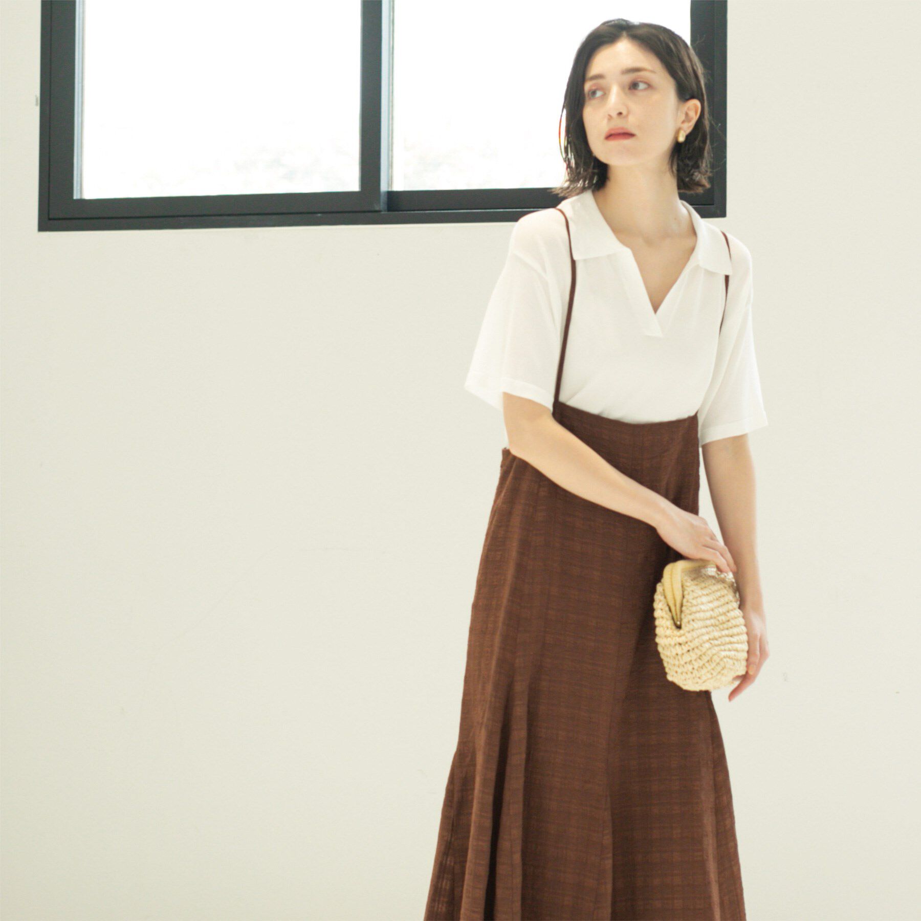 OPAQUE.CLIP「シアーチェックキャミワンピース【洗濯機洗い可】」|ワンピース|