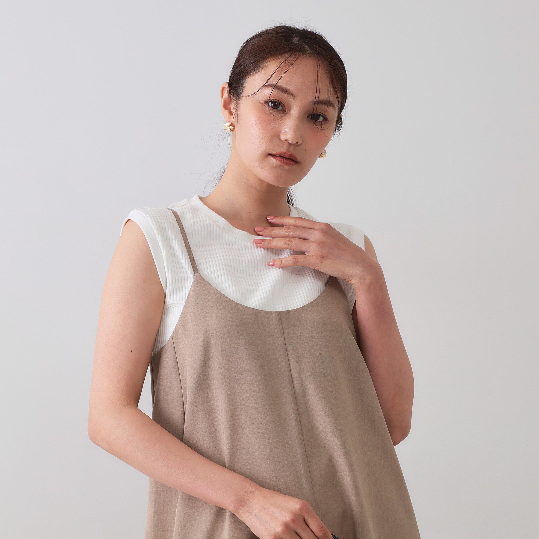 OPAQUE.CLIP「ノースリーブリブカットソー【洗濯機洗い可】」|Tシャツ・カットソー|