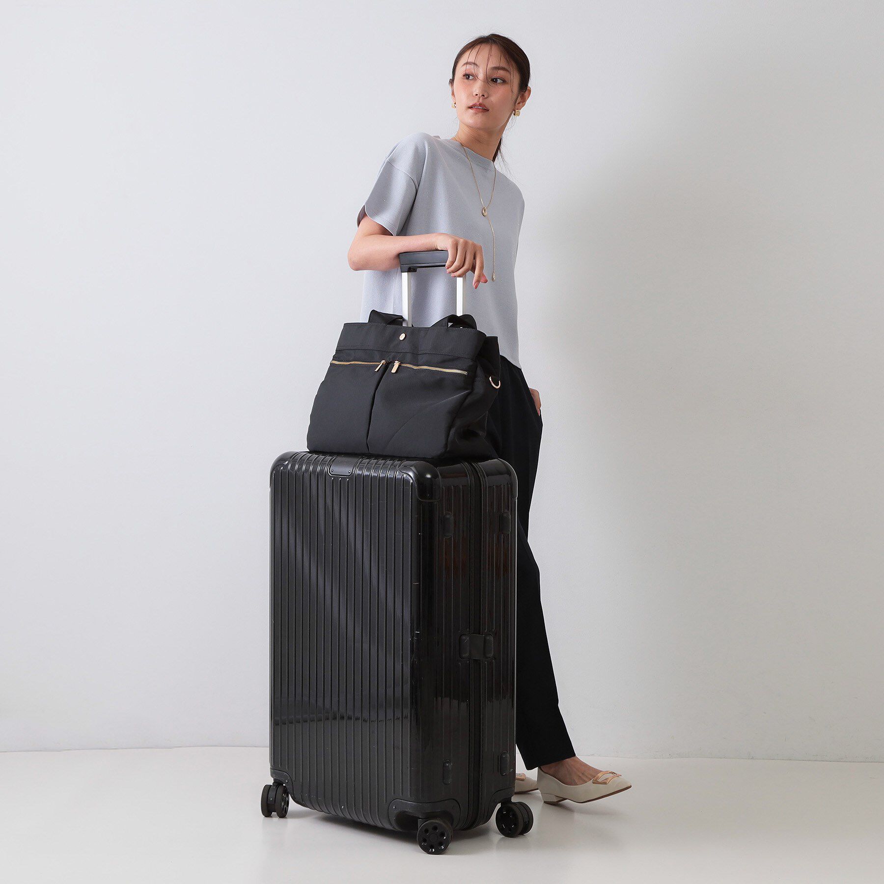 OPAQUE.CLIP「【撥水加工/2WAY/多ポケット】ツイルビッグサイズトートバッグ」|トートバッグ|