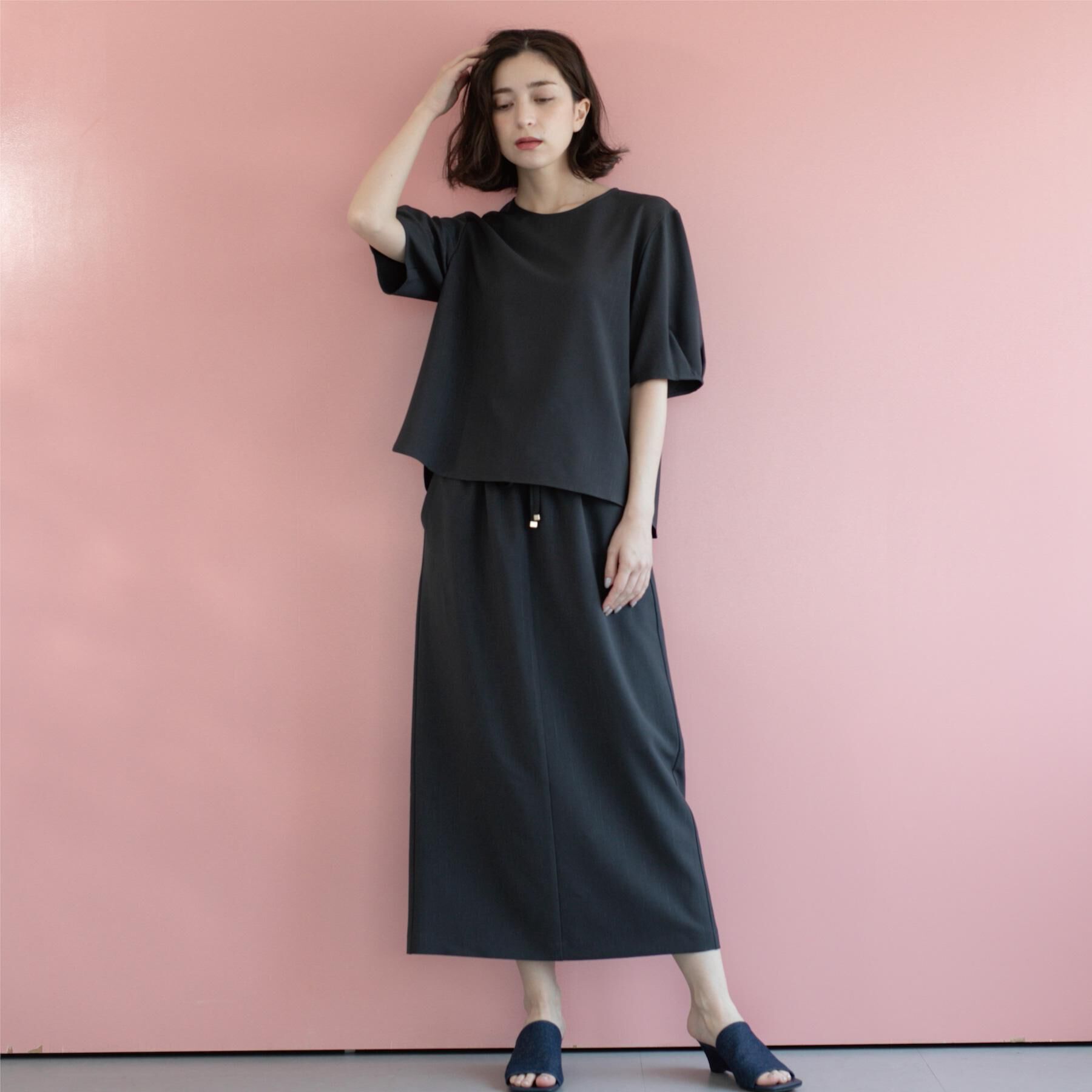 OPAQUE.CLIP「ラメストライプタックスリーブブラウス/セットアップ可【洗濯機洗い可/防シワ/吸水速乾】」|シャツ・ブラウス|