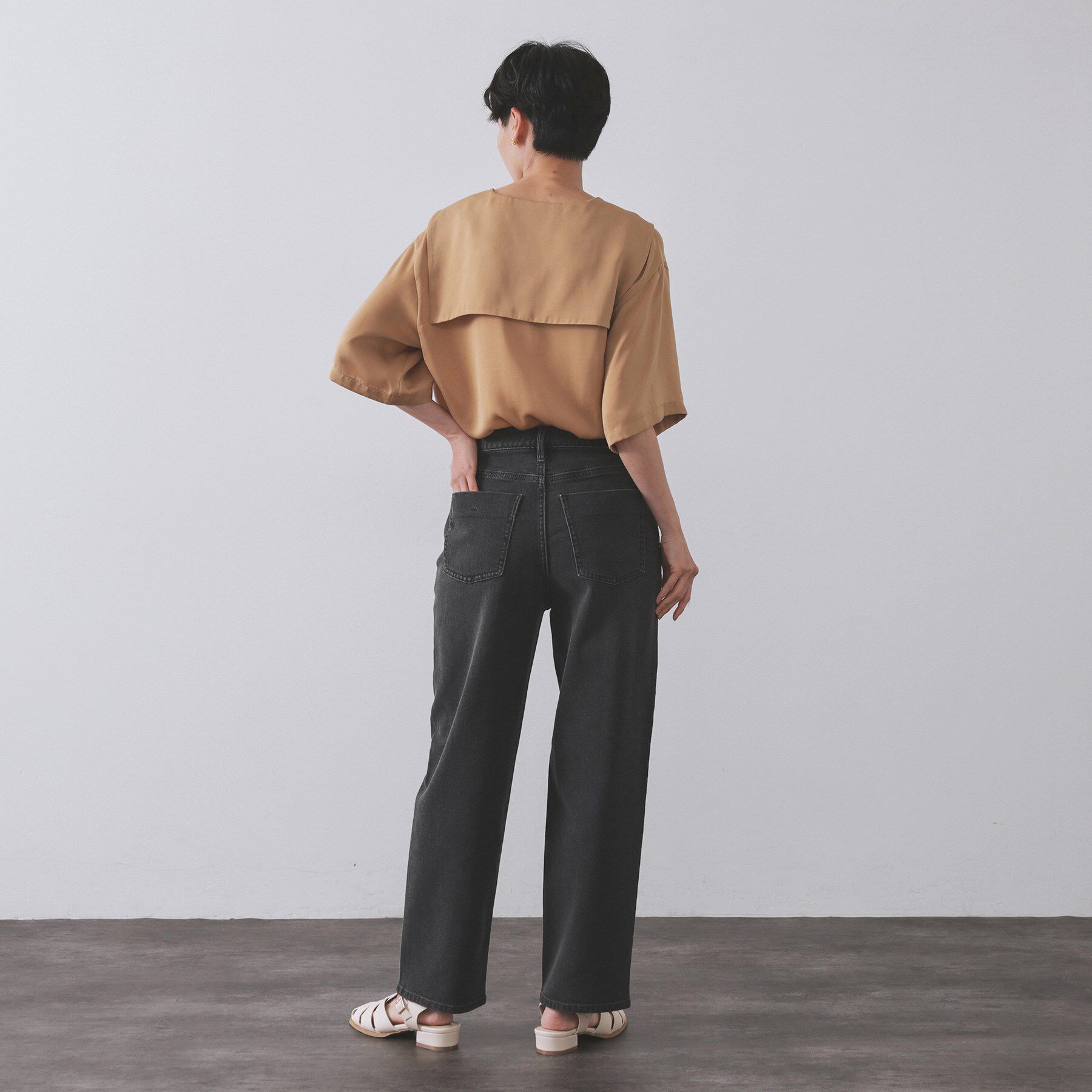 OPAQUE.CLIP「ストレッチストレートデニム【洗濯機洗い可】」|デニム|