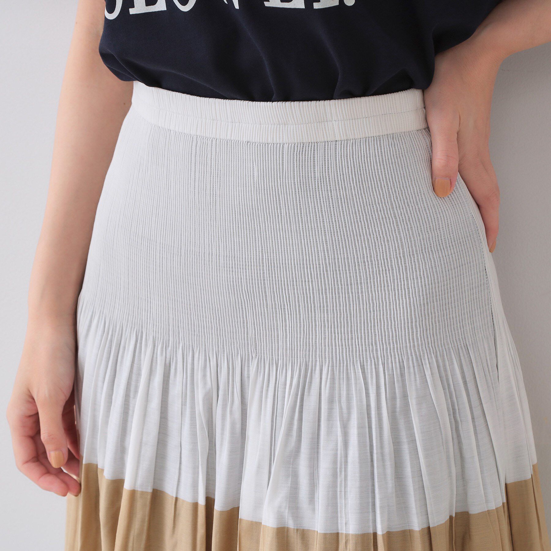 OPAQUE.CLIP「シャーリングフレアスカート/リバーシブル着用可【洗濯機洗い可】」|スカート|