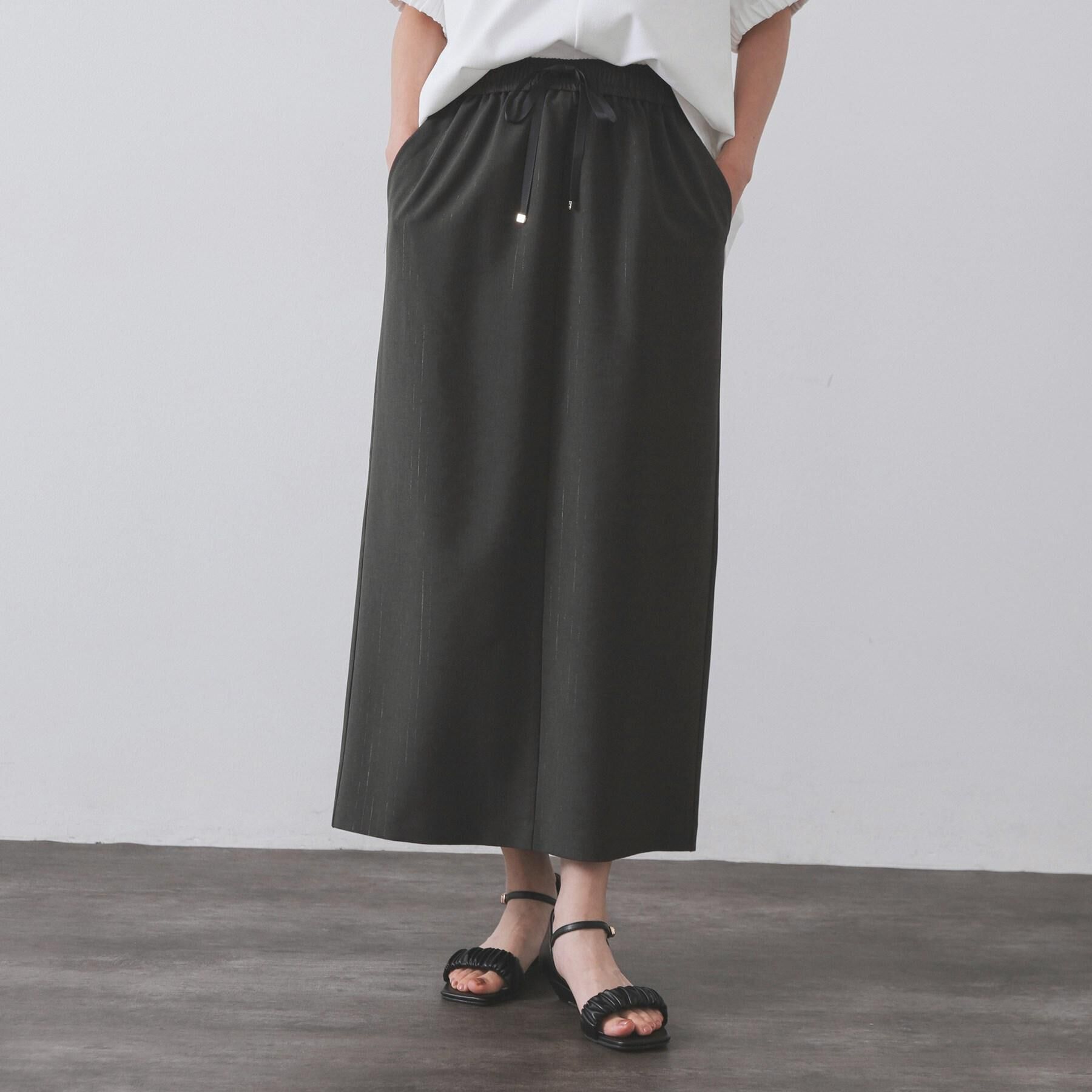 OPAQUE.CLIP「ラメストライプイージーナロースカート/セットアップ可【洗濯機洗い可/防シワ/吸水速乾】」|スカート|