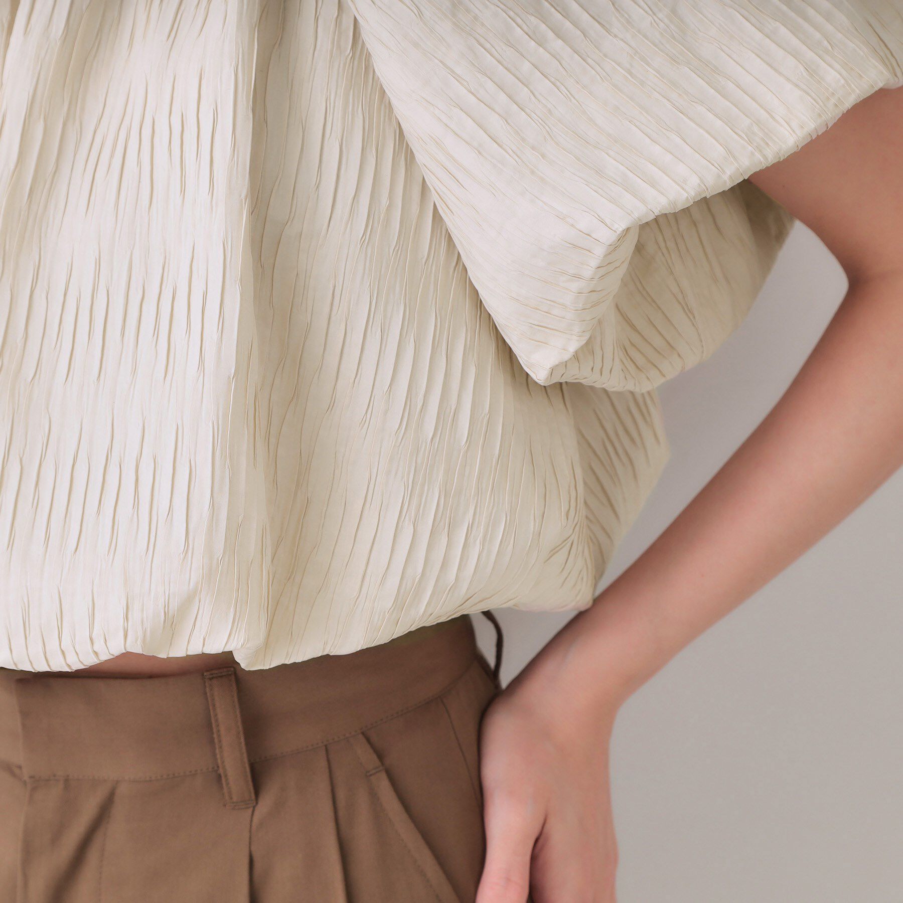 OPAQUE.CLIP「ふくれジャカードバルーンブラウス【洗濯機洗い可】」|シャツ・ブラウス|