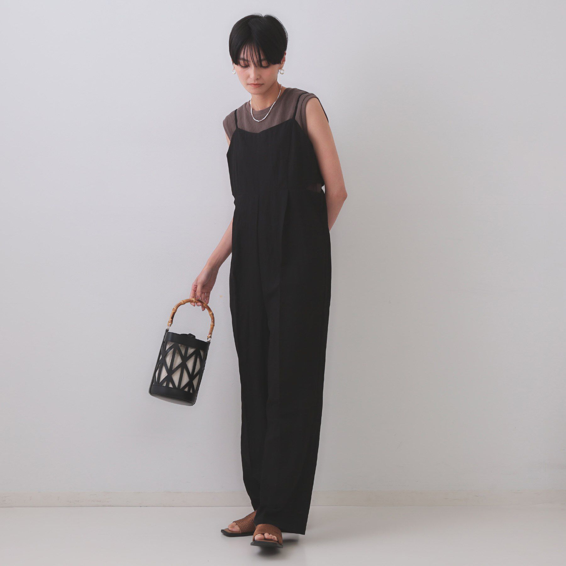 OPAQUE.CLIP「《STORY掲載》サイドオープンカットサロペット【洗える】」|オールインワン|