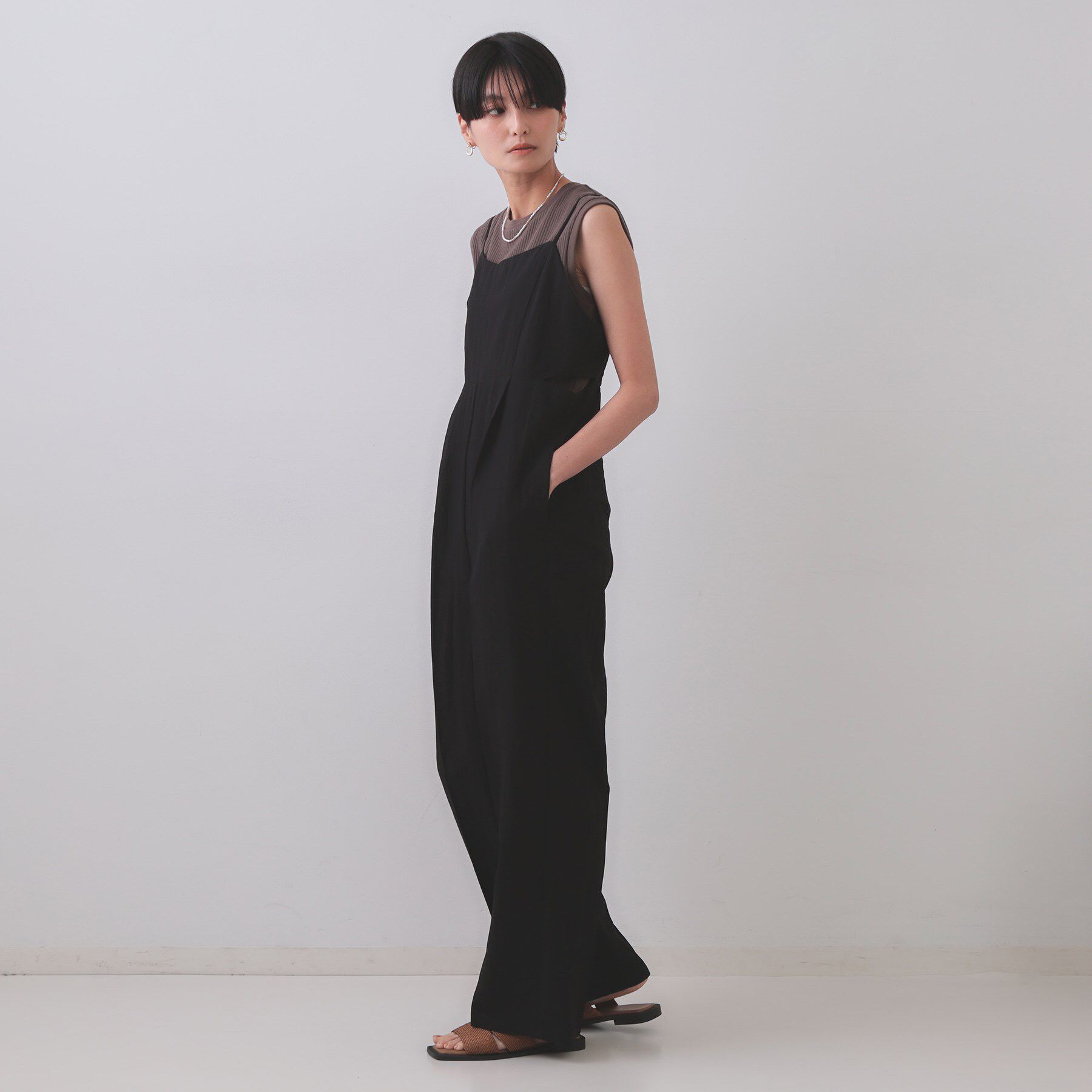 OPAQUE.CLIP「《STORY掲載》サイドオープンカットサロペット【洗える】」|オールインワン|