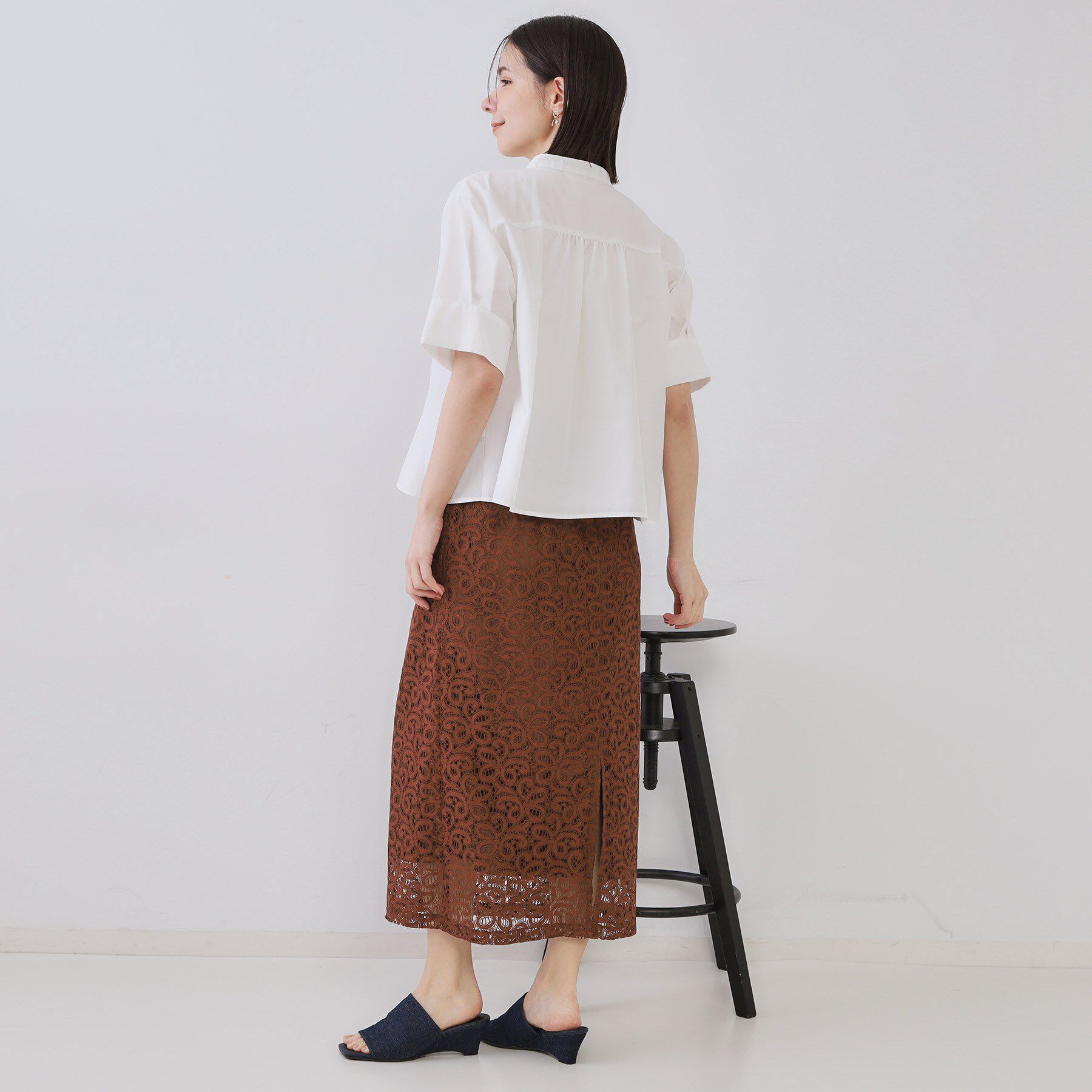 OPAQUE.CLIP「ピンタックフレアシャツ【洗濯機洗い可】」|シャツ・ブラウス|