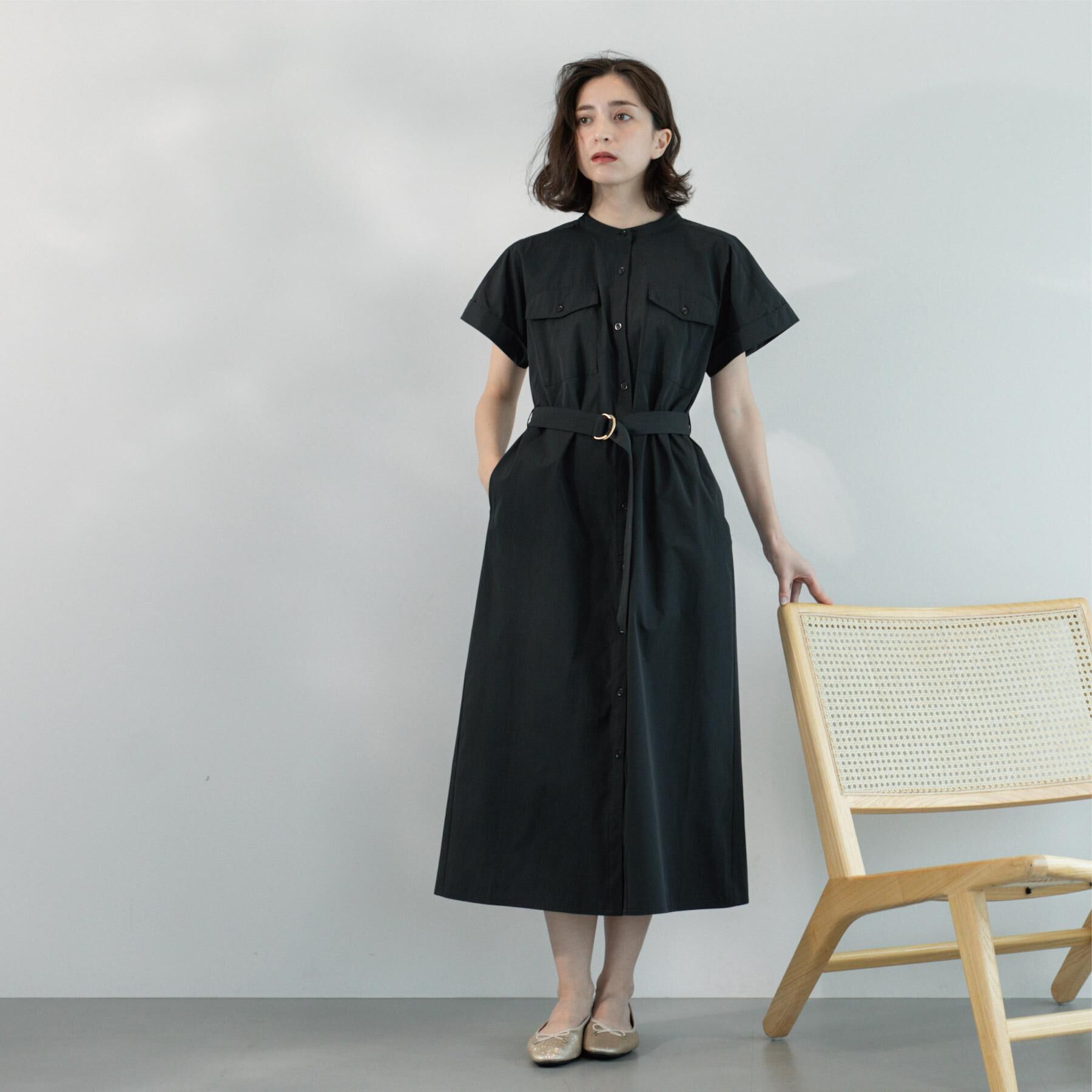 OPAQUE.CLIP「ダブルポケットシャツワンピース【洗濯機洗い可】」|ワンピース|