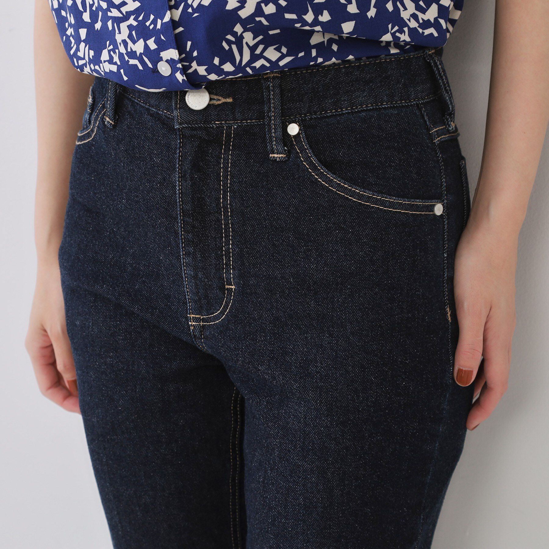 OPAQUE.CLIP「ストレッチセミフレアデニム【洗濯機洗い可】《SS～LL》」|デニム|