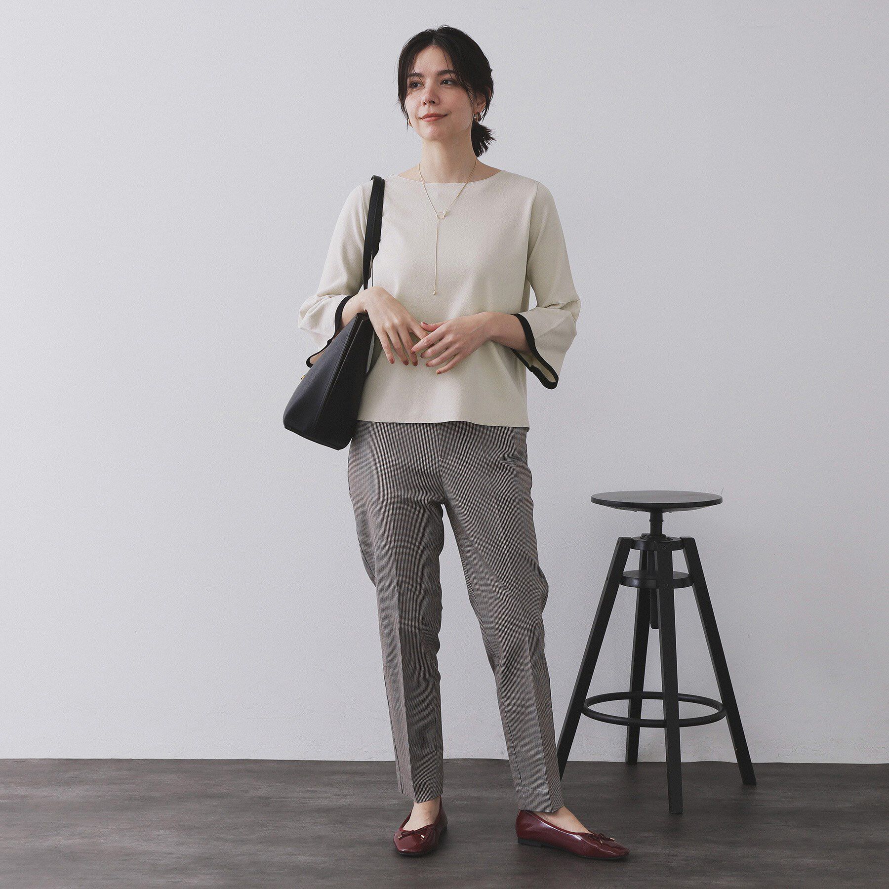 OPAQUE.CLIP「配色フレアスリーブニット【UVケア/洗濯機OK】」|ニット・セーター|