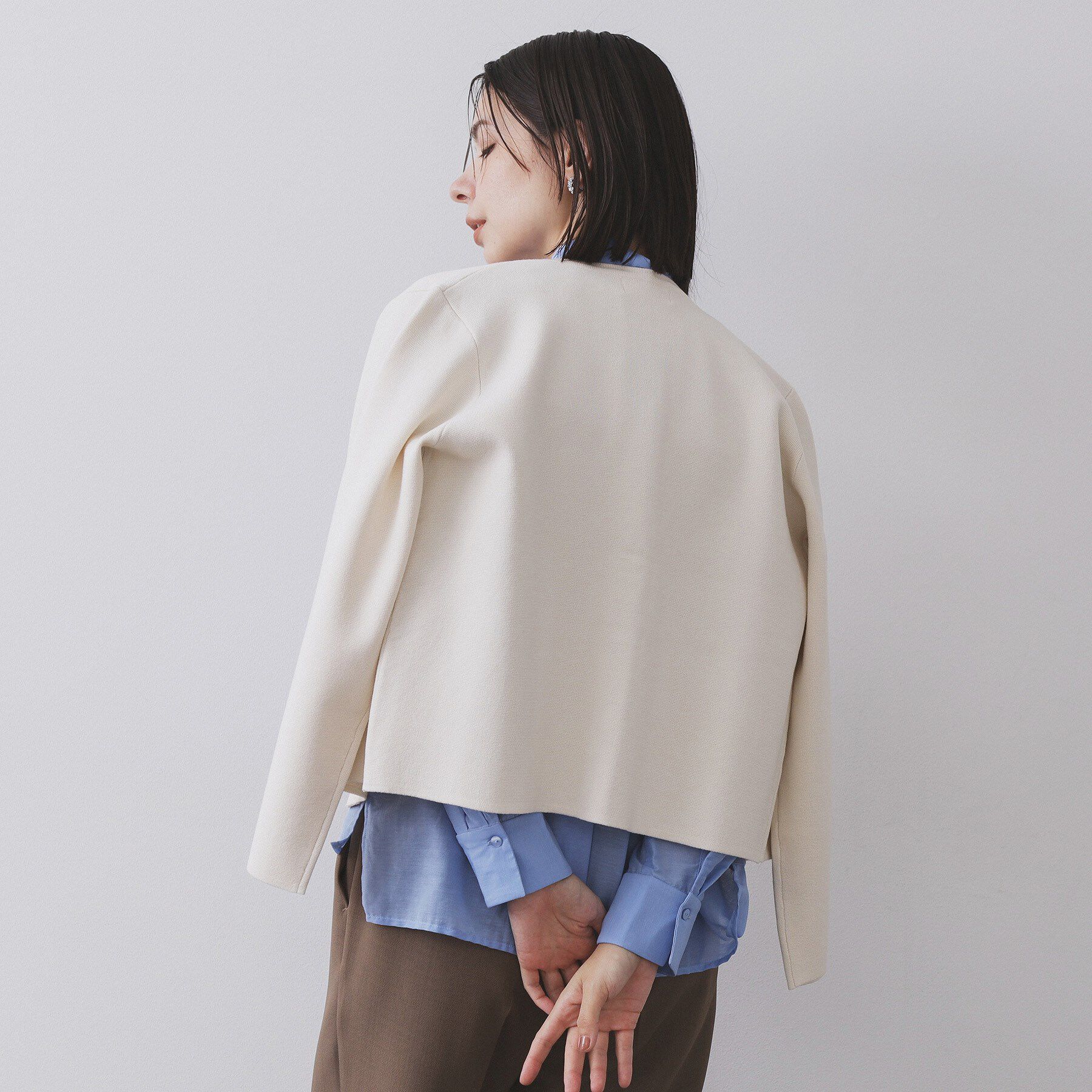 OPAQUE.CLIP「スナップボタンニットカーディガン【UVケア/洗濯機OK】《6col/S～LL》」|カーディガン|