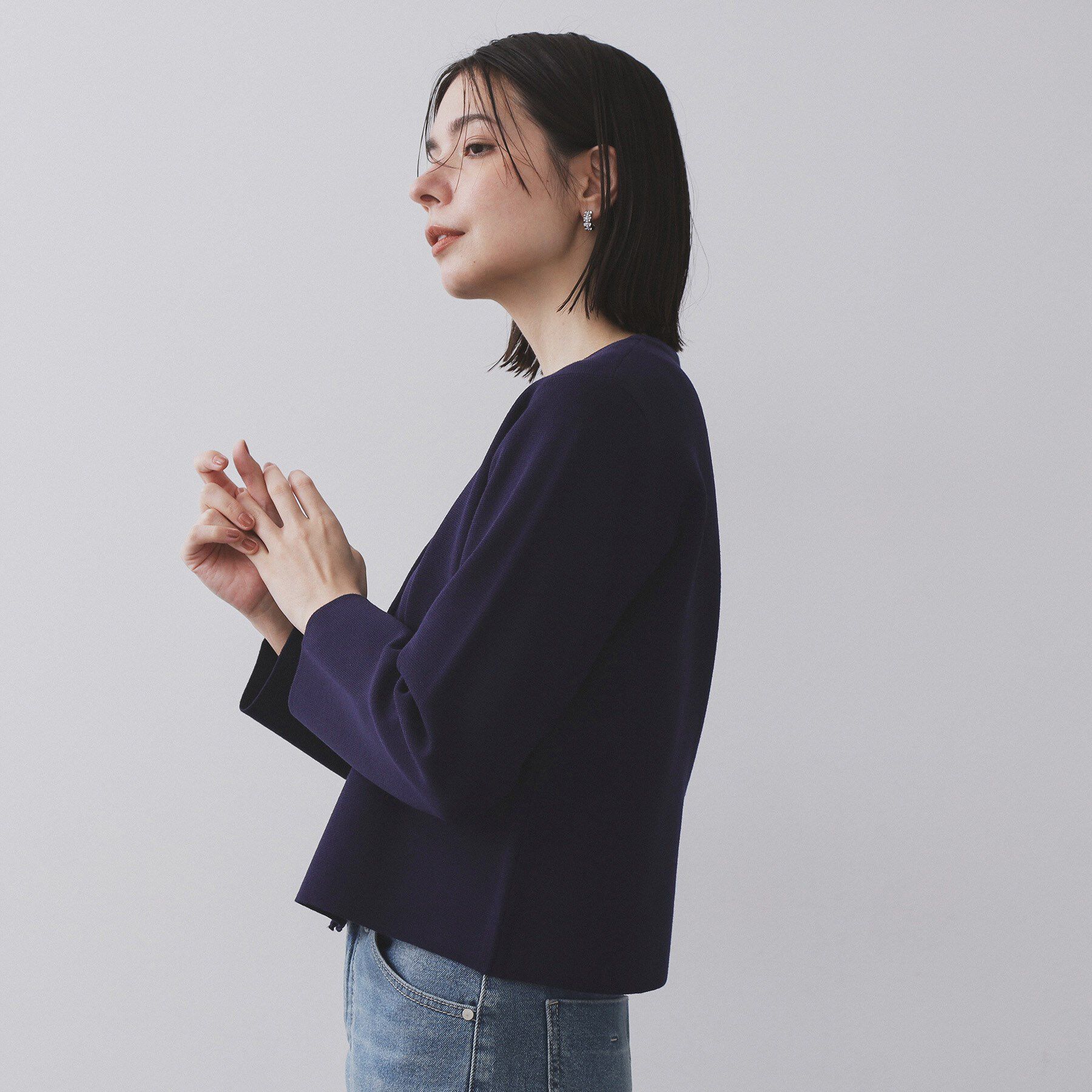 OPAQUE.CLIP「スナップボタンニットカーディガン【UVケア/洗濯機OK】《6col/S～LL》」|カーディガン|