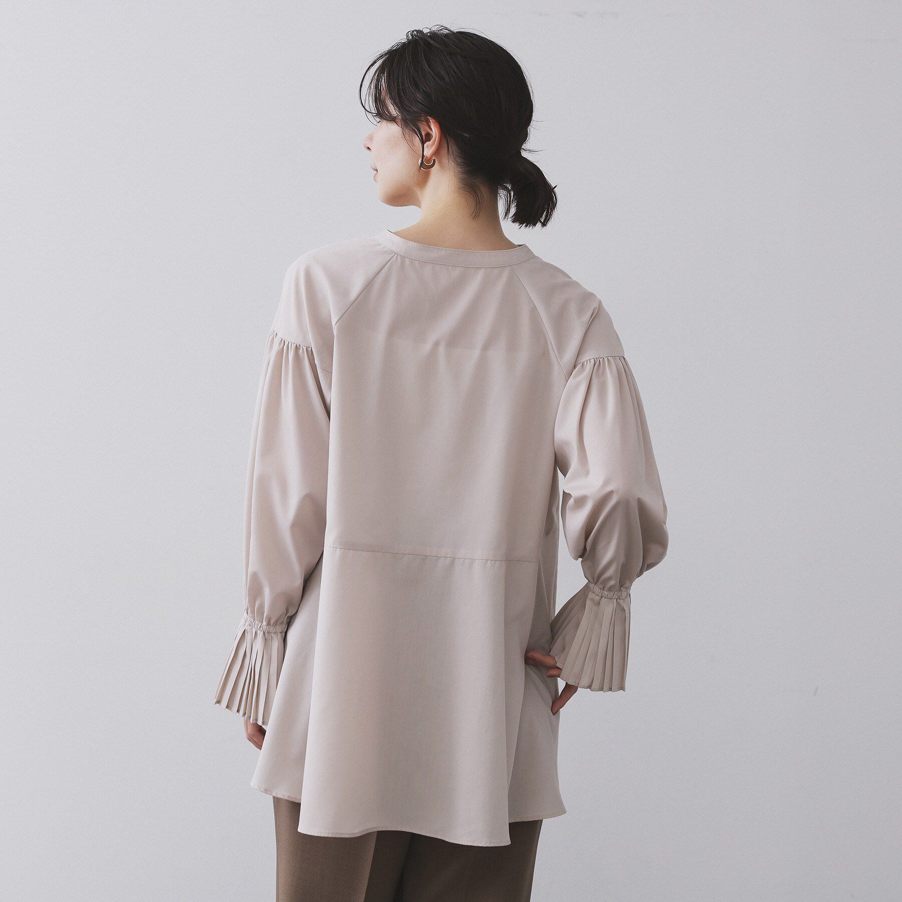 OPAQUE.CLIP「プリーツキャンディスリーブブラウス【洗濯機洗い可】」|シャツ・ブラウス|