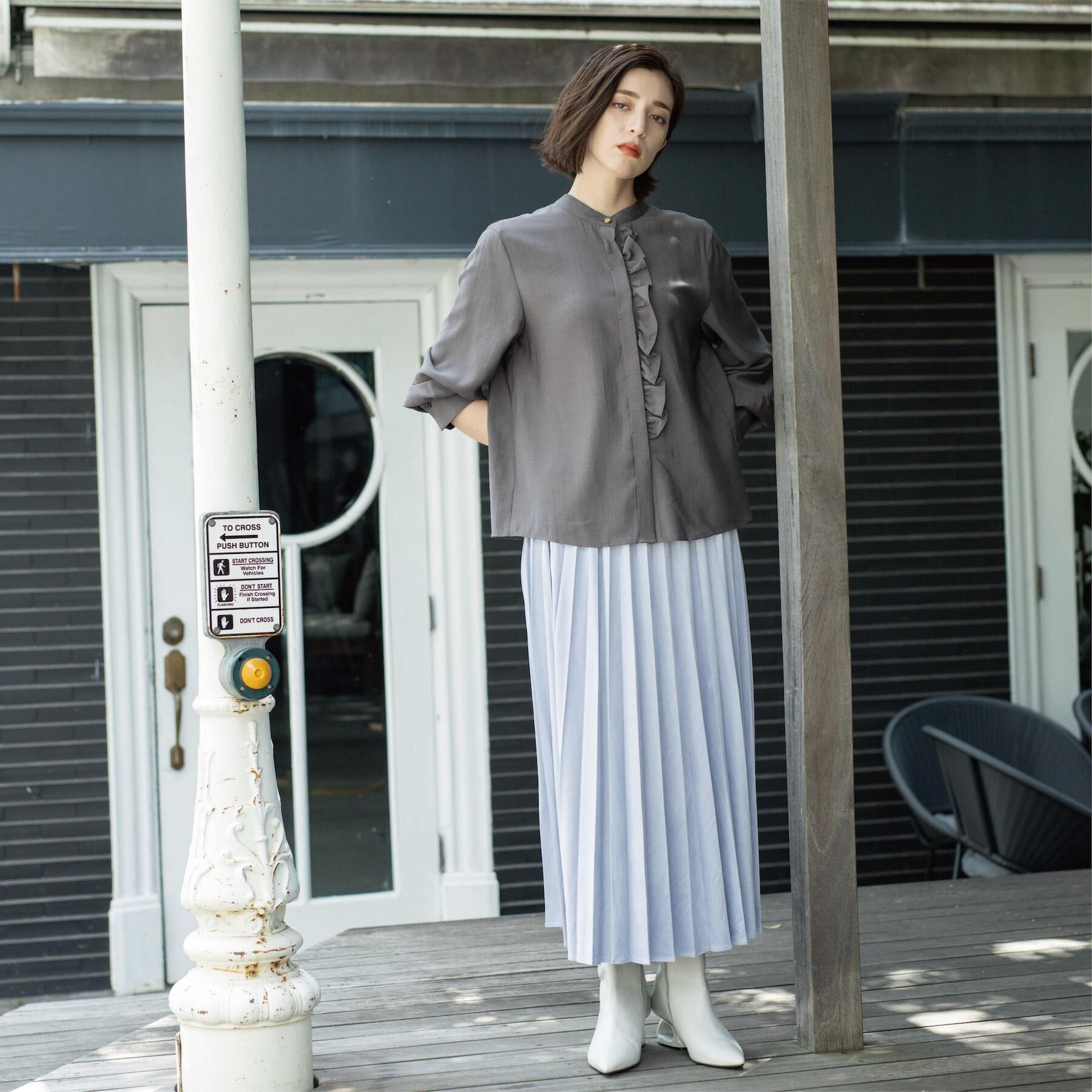 OPAQUE.CLIP「フロントフリルブラウス【洗濯機OK】」|シャツ・ブラウス|