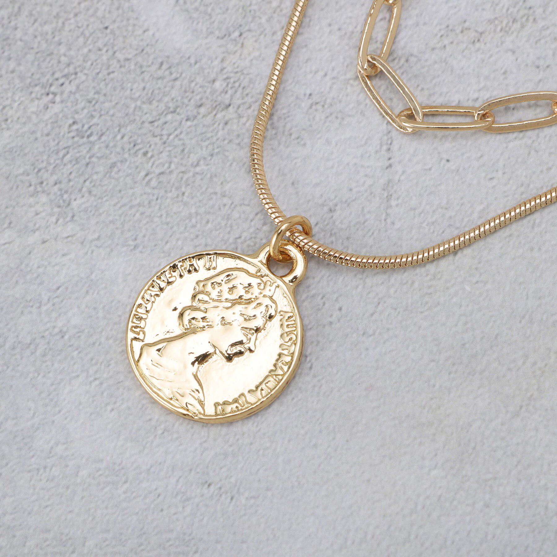 OPAQUE.CLIP「2種チェーンコインネックレス」|ネックレス|