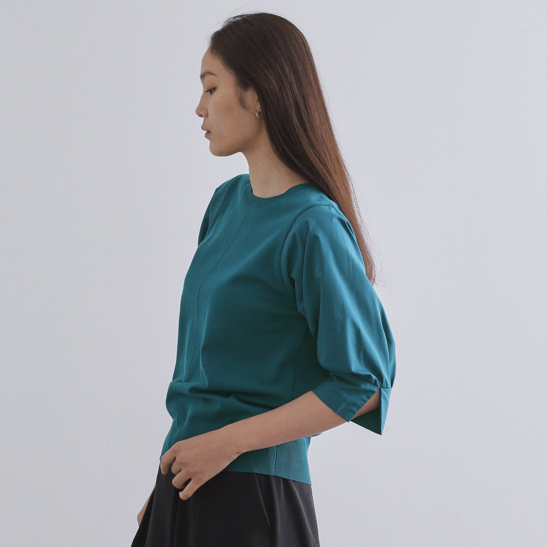 OPAQUE.CLIP「ドッキングスリーブニット【洗濯機洗い可/抗ピル】」|ニット・セーター|