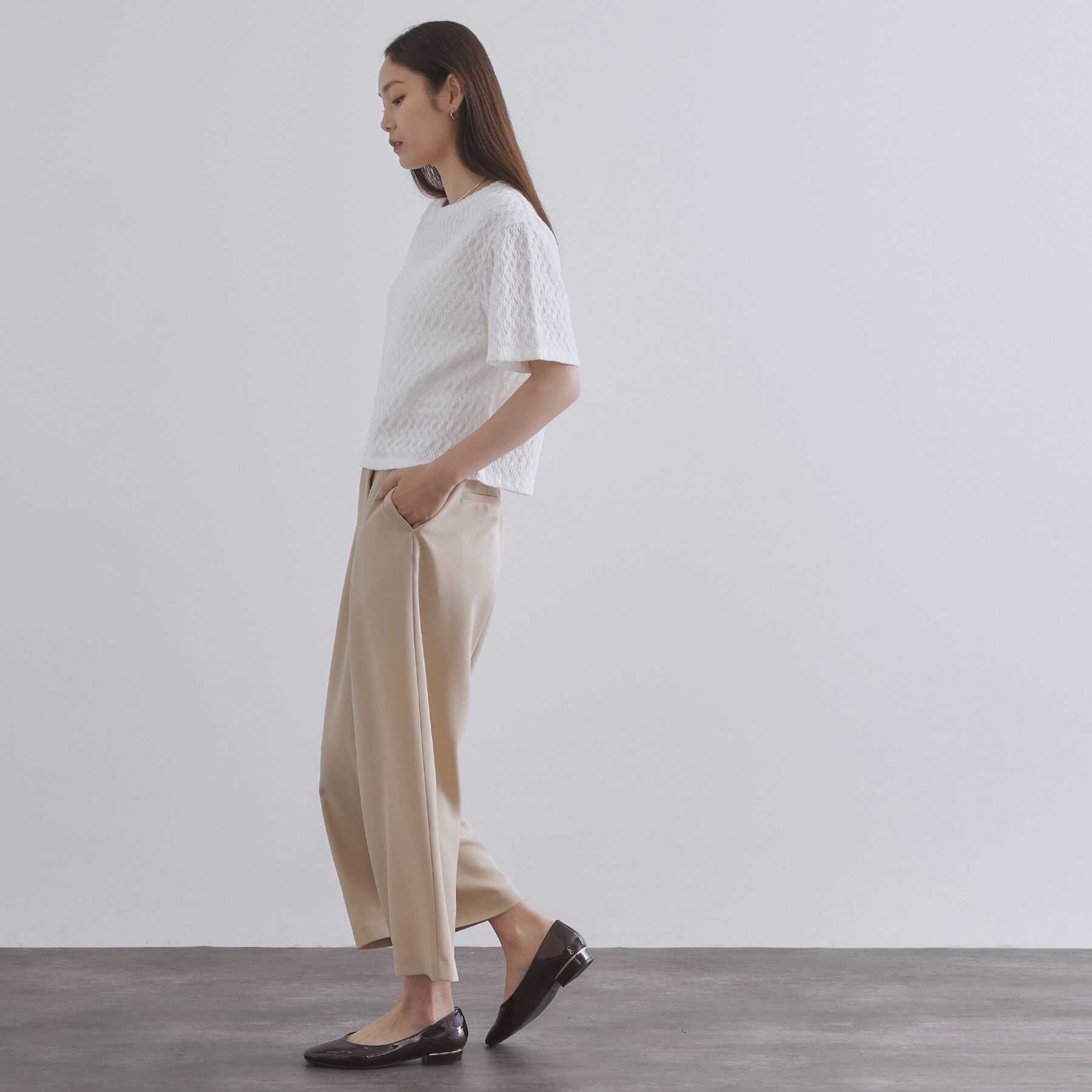 OPAQUE.CLIP「ふくれジャカードトップス【洗濯機洗い可】」|Tシャツ・カットソー|