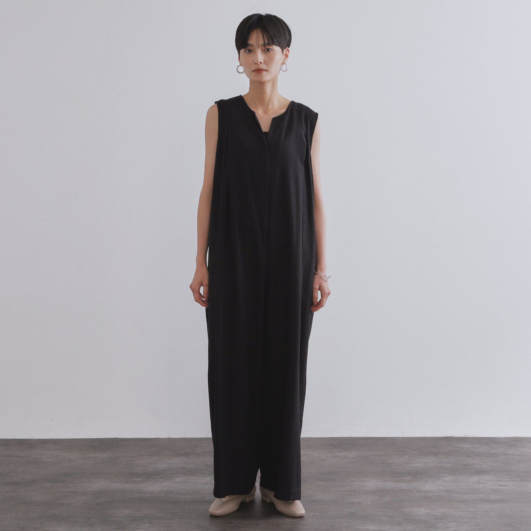 OPAQUE.CLIP「《Can Cam掲載》麻混ベルト付きオールインワン【洗濯機洗い可】」|オールインワン|