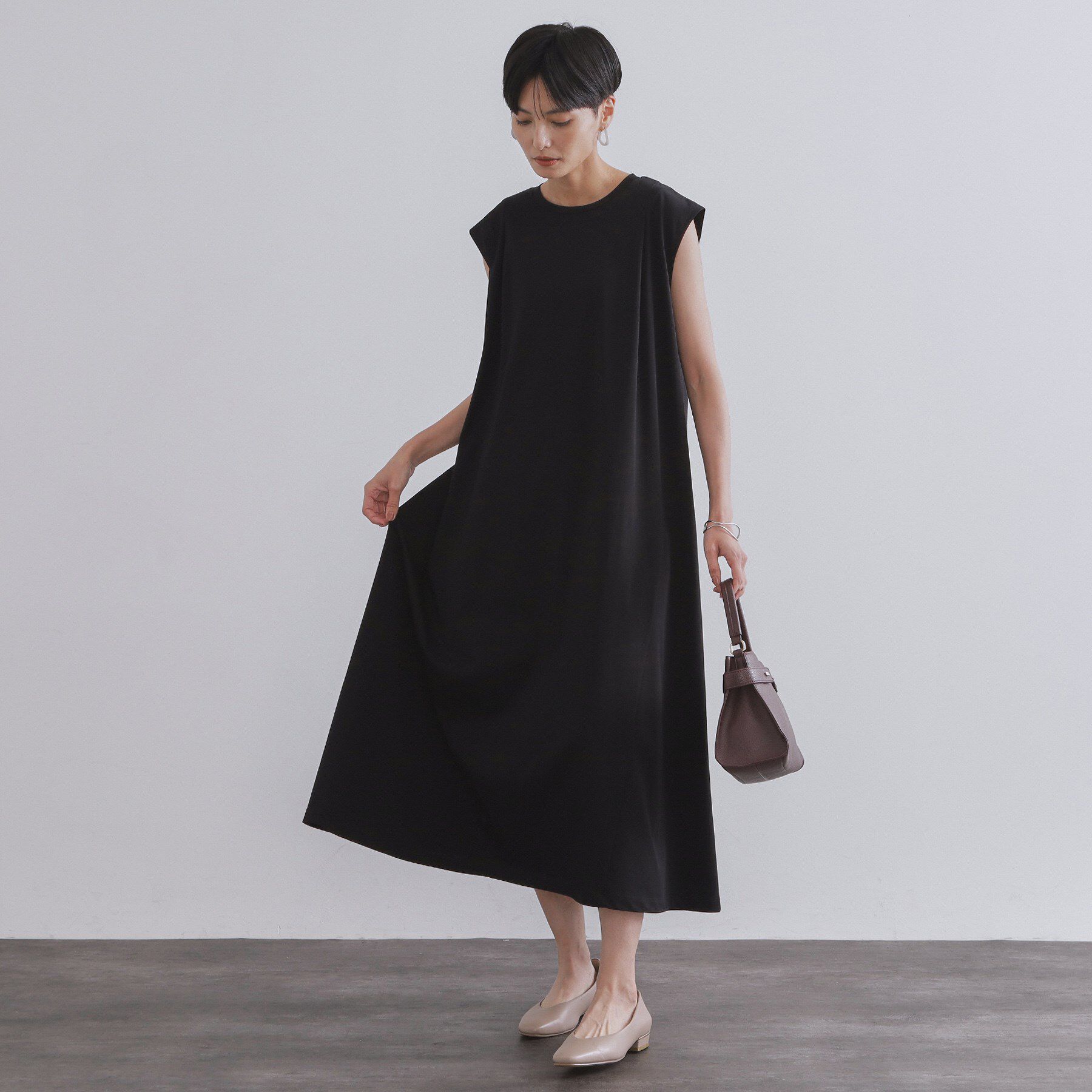 OPAQUE.CLIP「カットソーフレアワンピース【接触冷感/洗濯機洗い可】」|ワンピース|