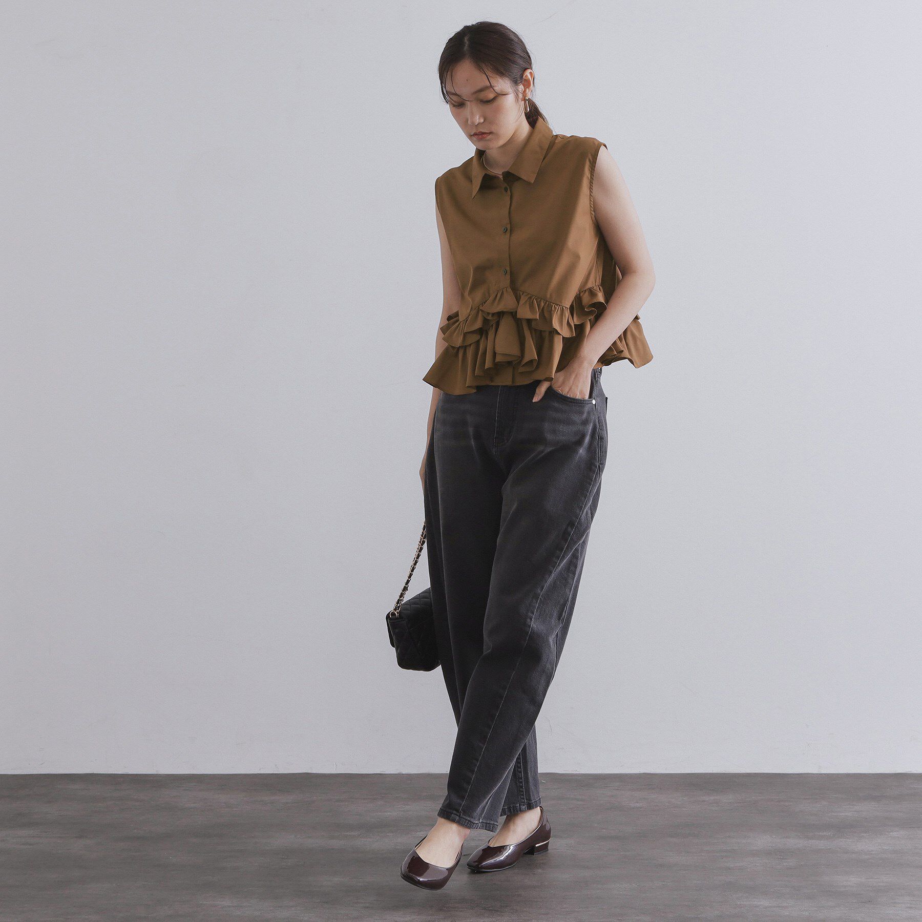 OPAQUE.CLIP「《Can Cam掲載》裾ラッフルフリルシャツ【洗濯機洗い可】」|シャツ・ブラウス|