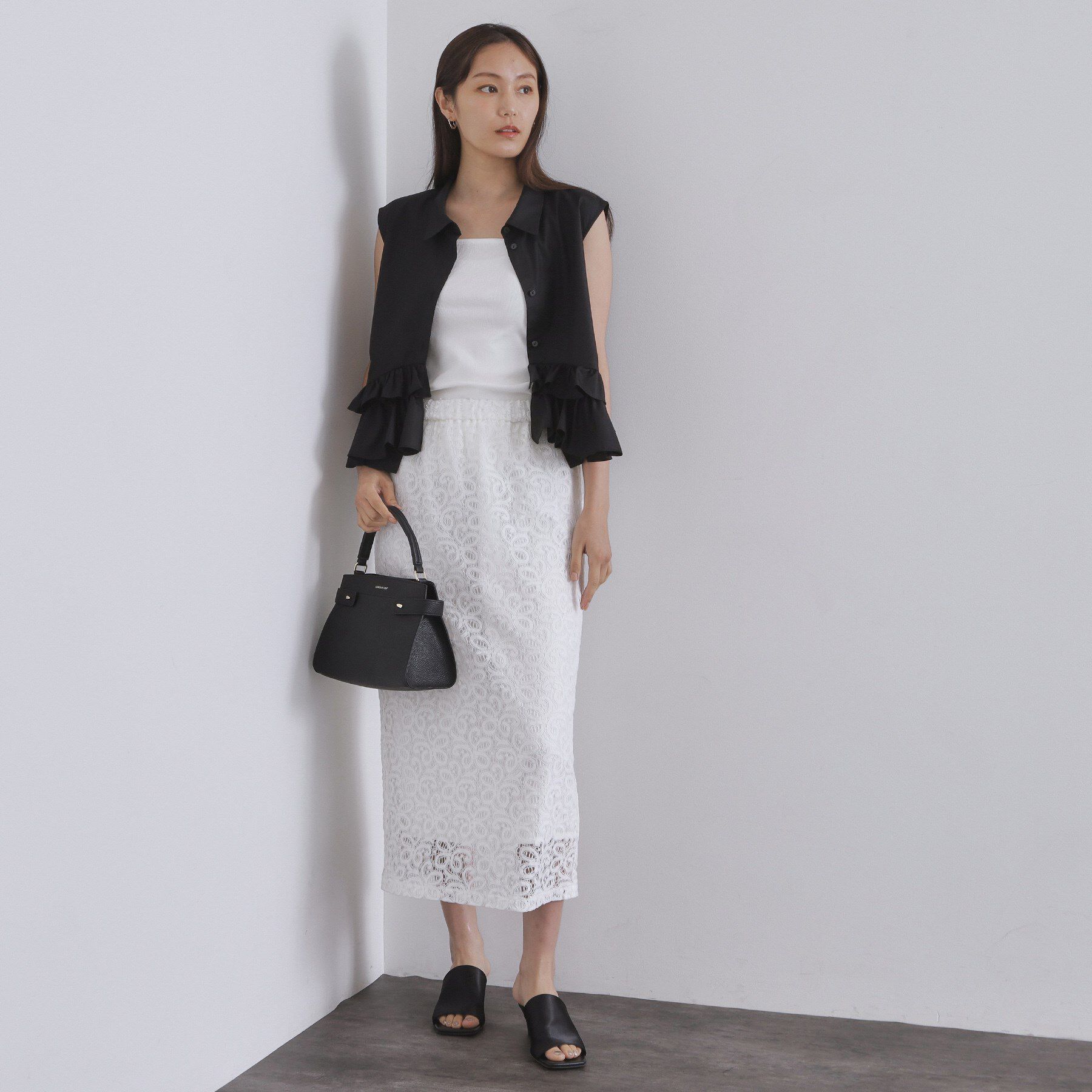 OPAQUE.CLIP「《Can Cam掲載》裾ラッフルフリルシャツ【洗濯機洗い可】」|シャツ・ブラウス|