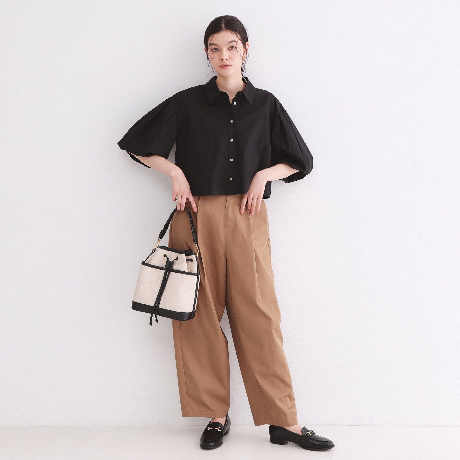 OPAQUE.CLIP「バルーンスリーブシャツ【洗濯機洗い可】」|シャツ・ブラウス|