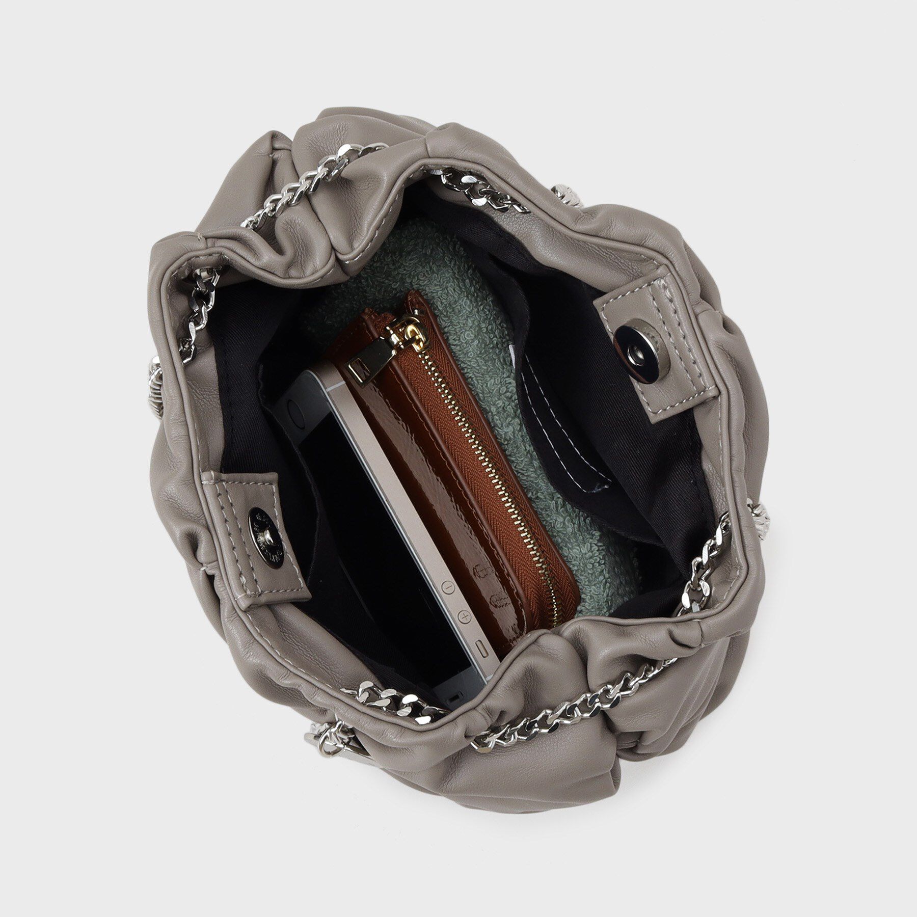 OPAQUE.CLIP「【2WAY】ラム調合皮巾着ミニショルダーバッグ」|ショルダー・メッセンジャー|