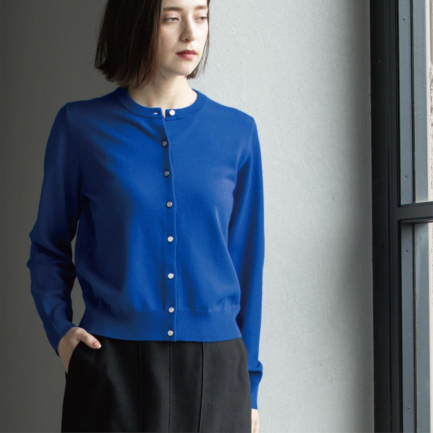 OPAQUE.CLIP「クルーニットカーディガン/エクストラファインメリノウール【THEシリーズ/洗濯機OK】」|カーディガン|