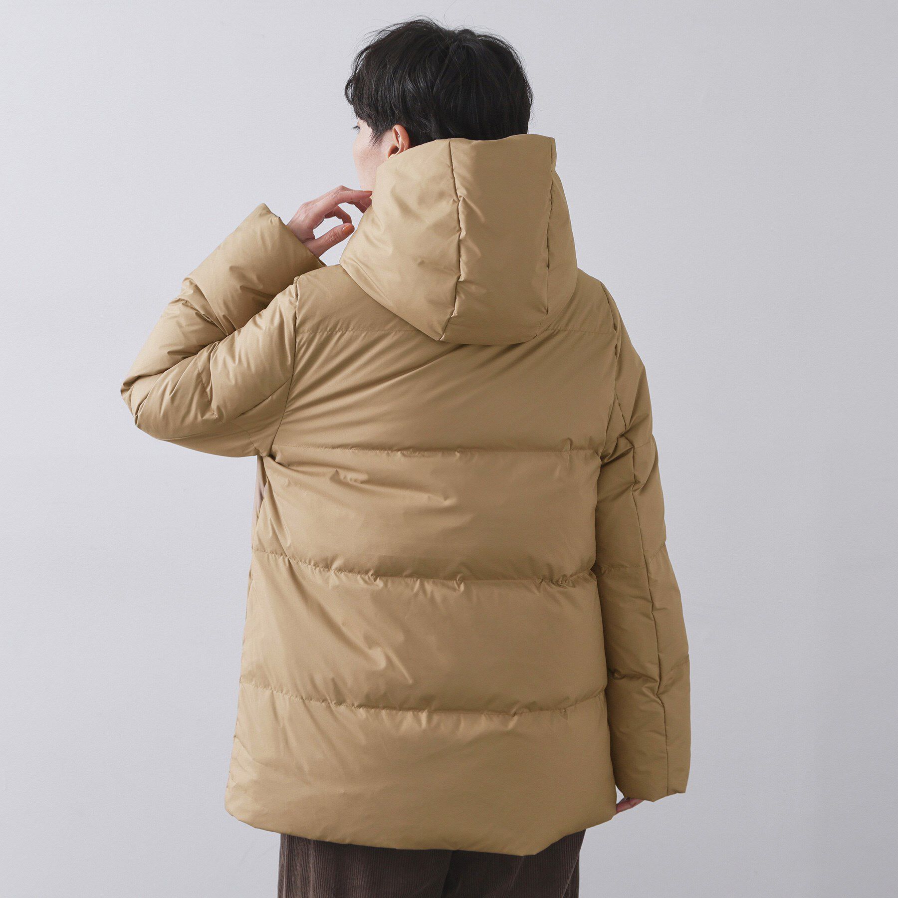 OPAQUE.CLIP「撥水フードミドルダウンコート【防風/抗菌防臭/洗濯機OK】《S～LL》」|ダウン|