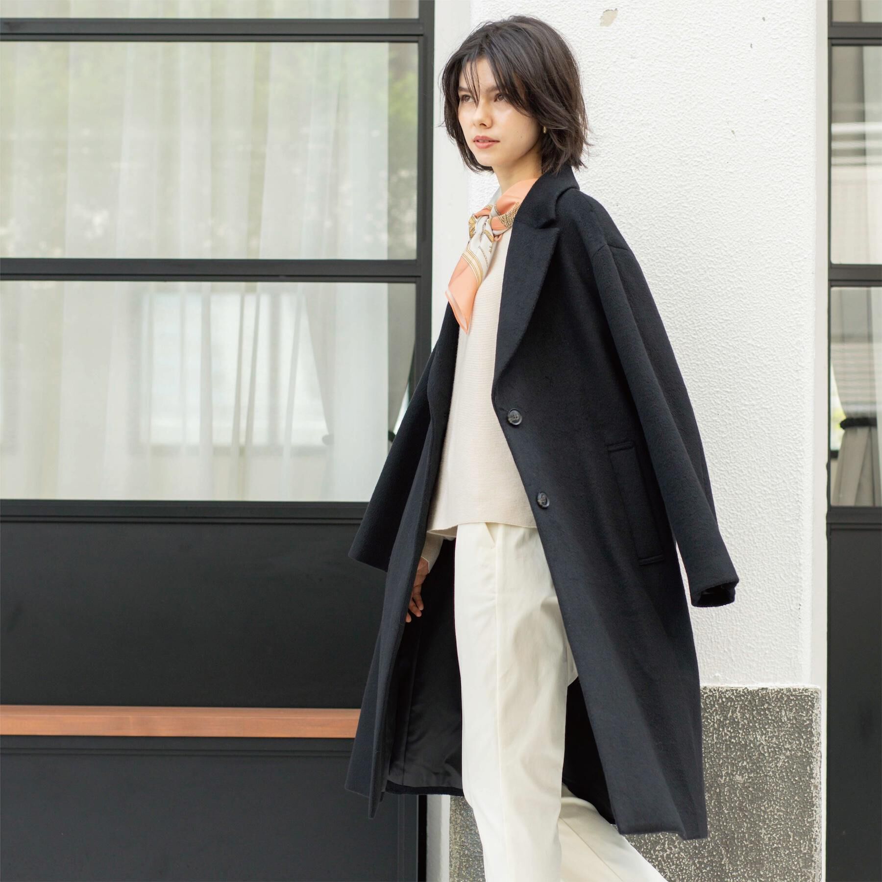 OPAQUE.CLIP「カシミヤブレンドウールチェスターコート」|チェスターコート|