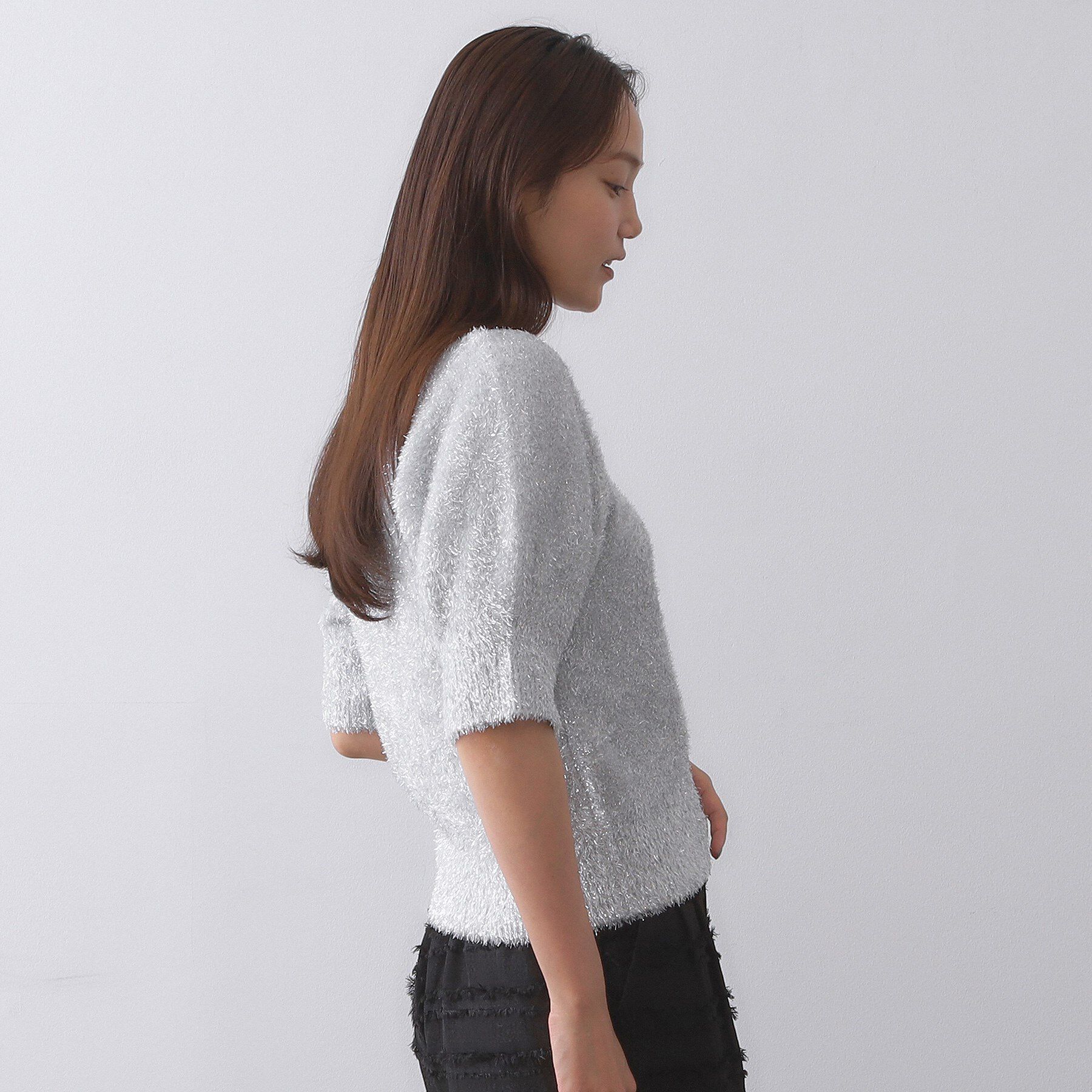 OPAQUE.CLIP「キラキラボリュームスリーブニット【洗濯機洗い可】」|ニット・セーター|