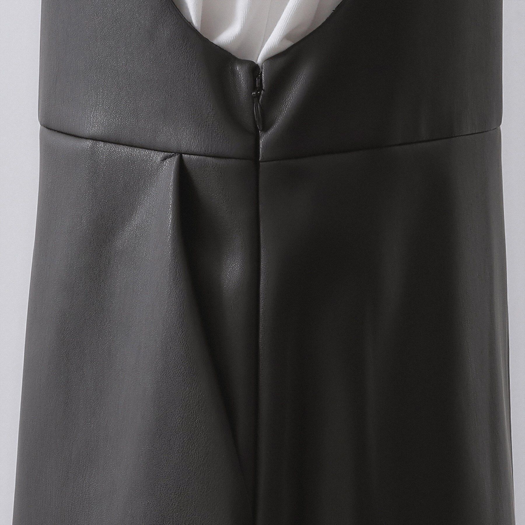 OPAQUE.CLIP「レザー調フレアジャンスカ【洗える】」|ワンピース|