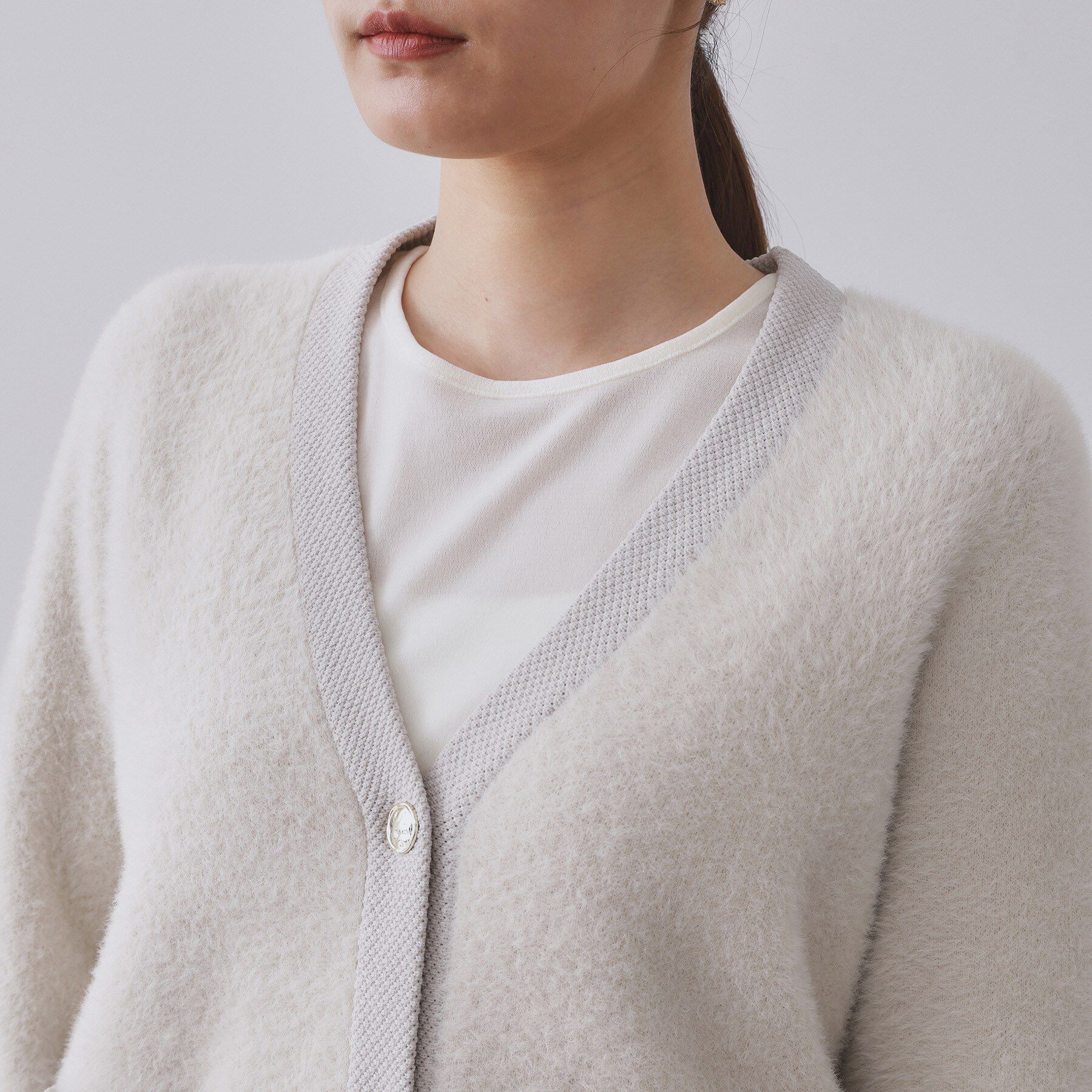 OPAQUE.CLIP「フェザーヤーンカーディガン【洗濯機OK/抗ピル】」|カーディガン|