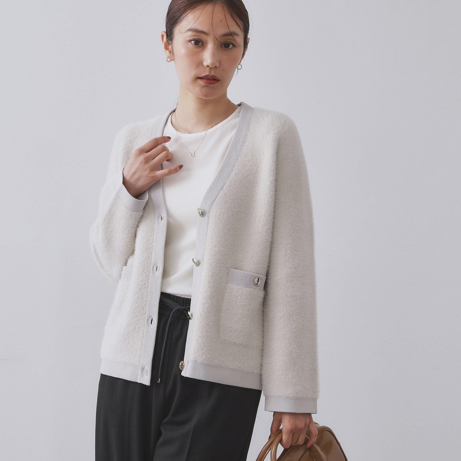 OPAQUE.CLIP「フェザーヤーンカーディガン【洗濯機OK/抗ピル】」|カーディガン|