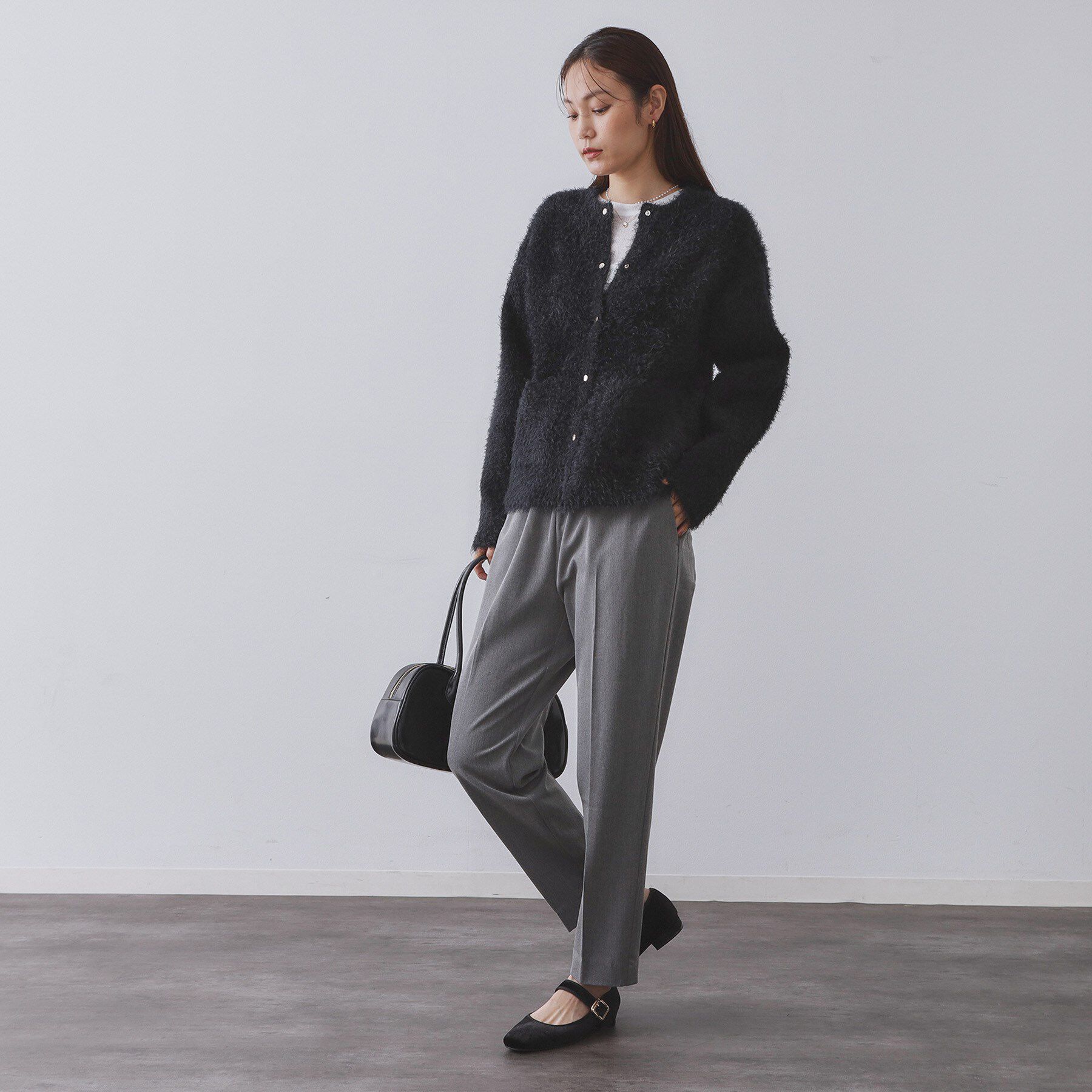 OPAQUE.CLIP「シャギーミドルカーディガン【洗濯機OK】《6col》」|カーディガン|