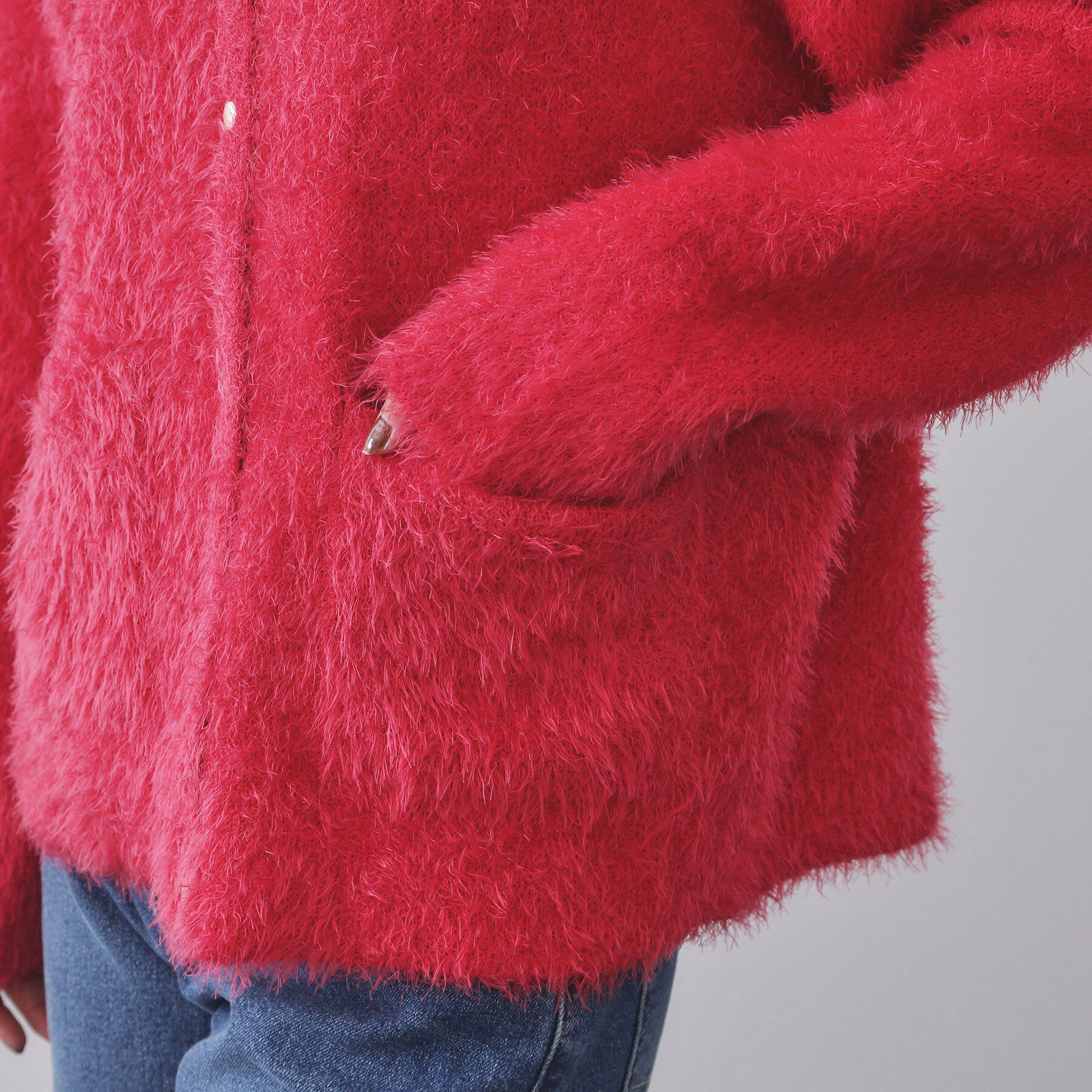 OPAQUE.CLIP「シャギーミドルカーディガン【洗濯機OK】《6col》」|カーディガン|