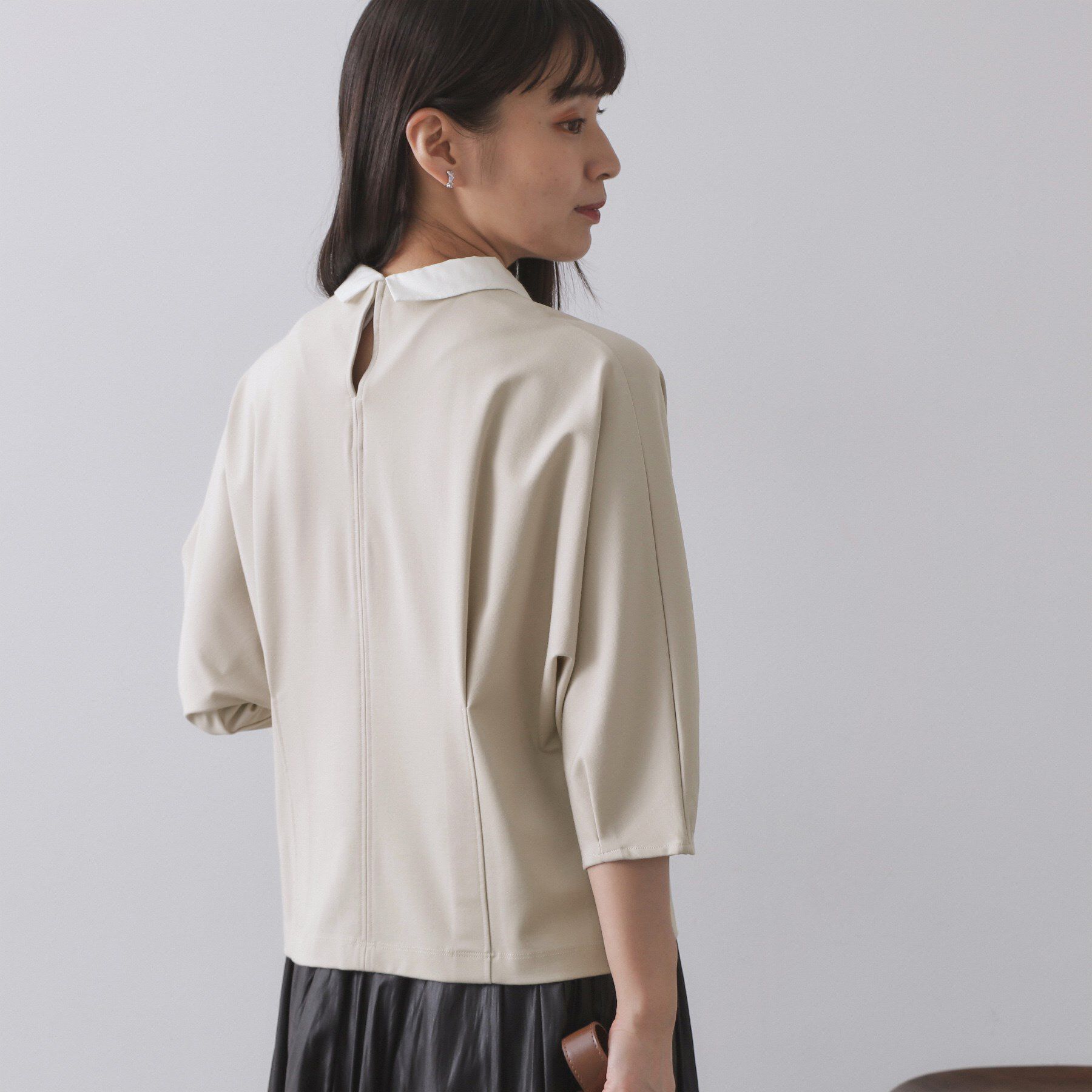 OPAQUE.CLIP「襟付きドルマントップス【洗濯機OK】」|Tシャツ・カットソー|