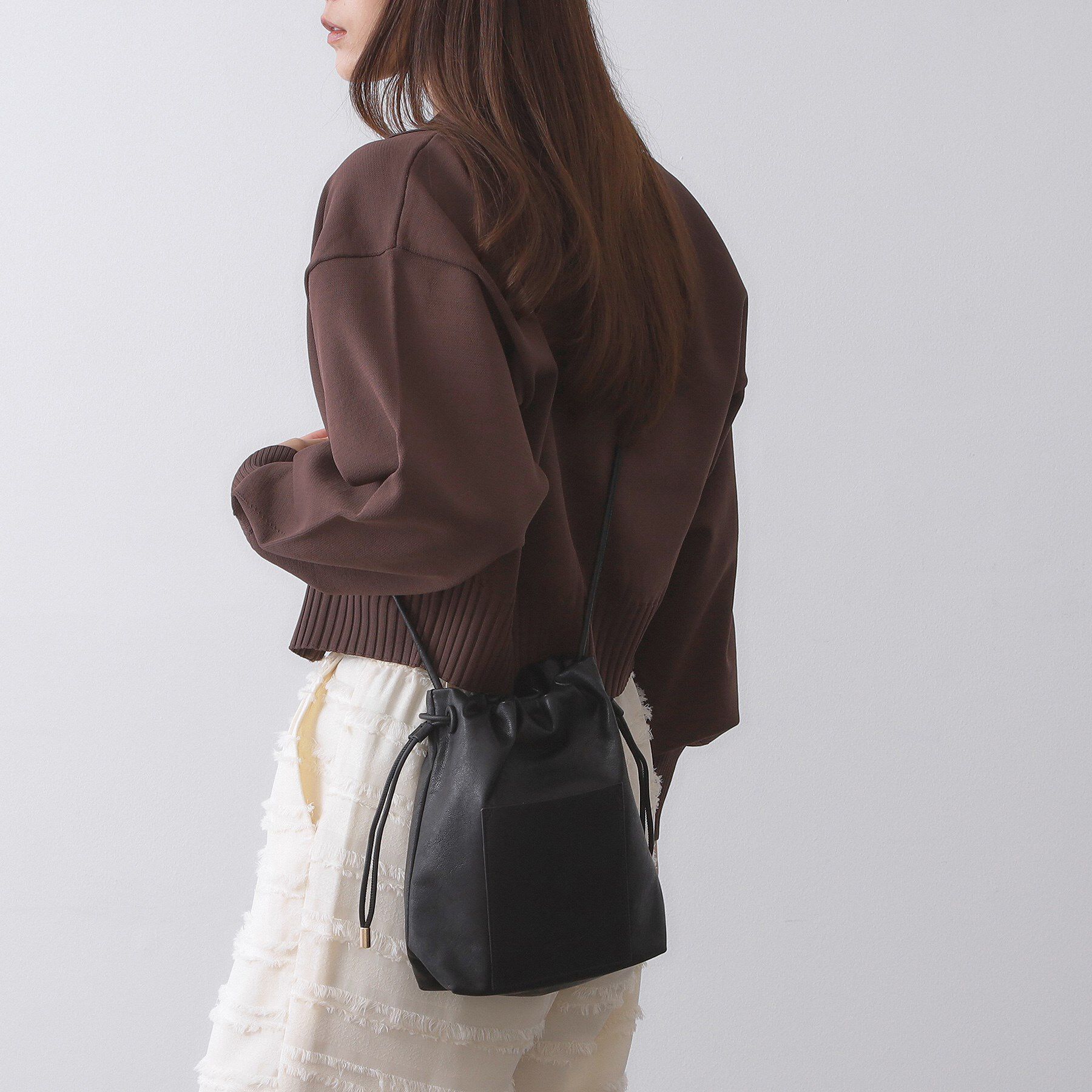 OPAQUE.CLIP「【長さ調整可能】サイドドロストミニショルダーバッグ」|ショルダー・メッセンジャー|ブラック(019)