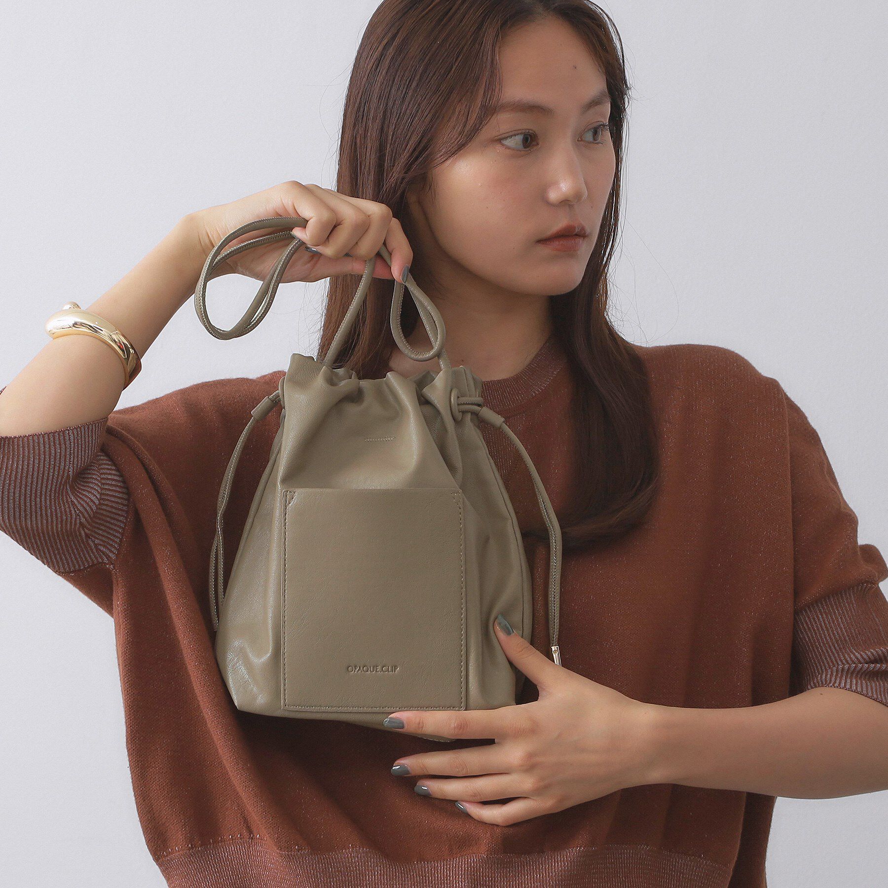 OPAQUE.CLIP「【長さ調整可能】サイドドロストミニショルダーバッグ」|ショルダー・メッセンジャー|ブラウン(043)